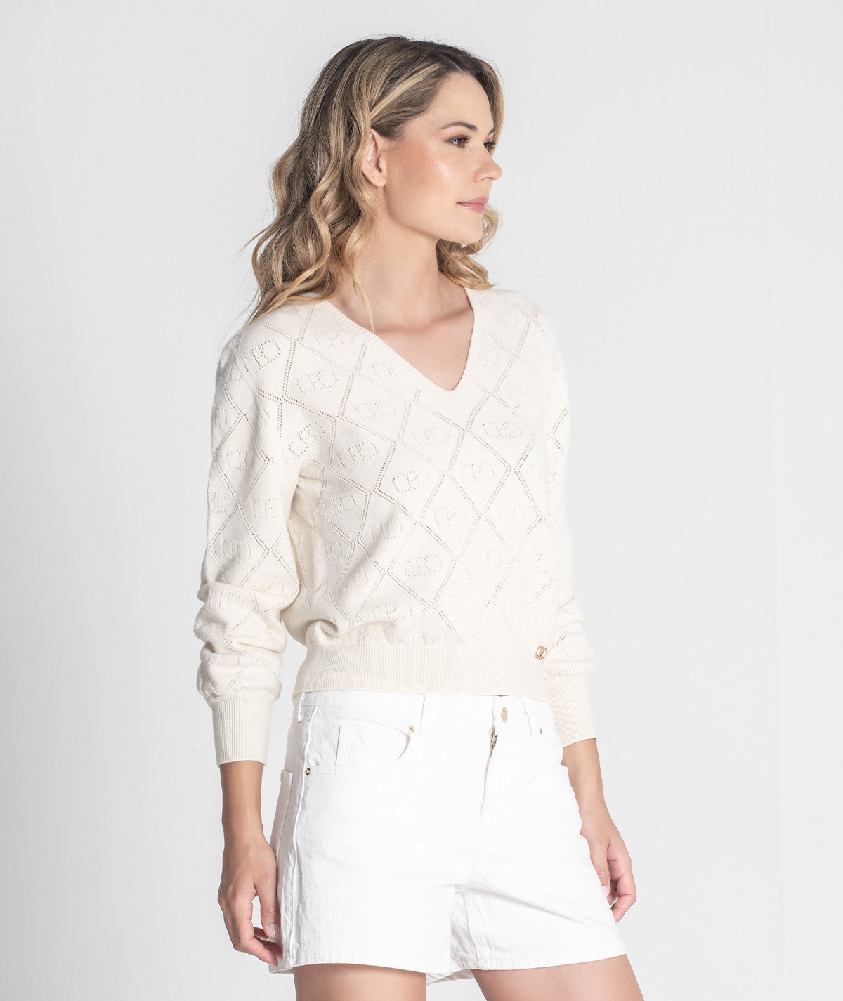 Camisola com perfurados 3421