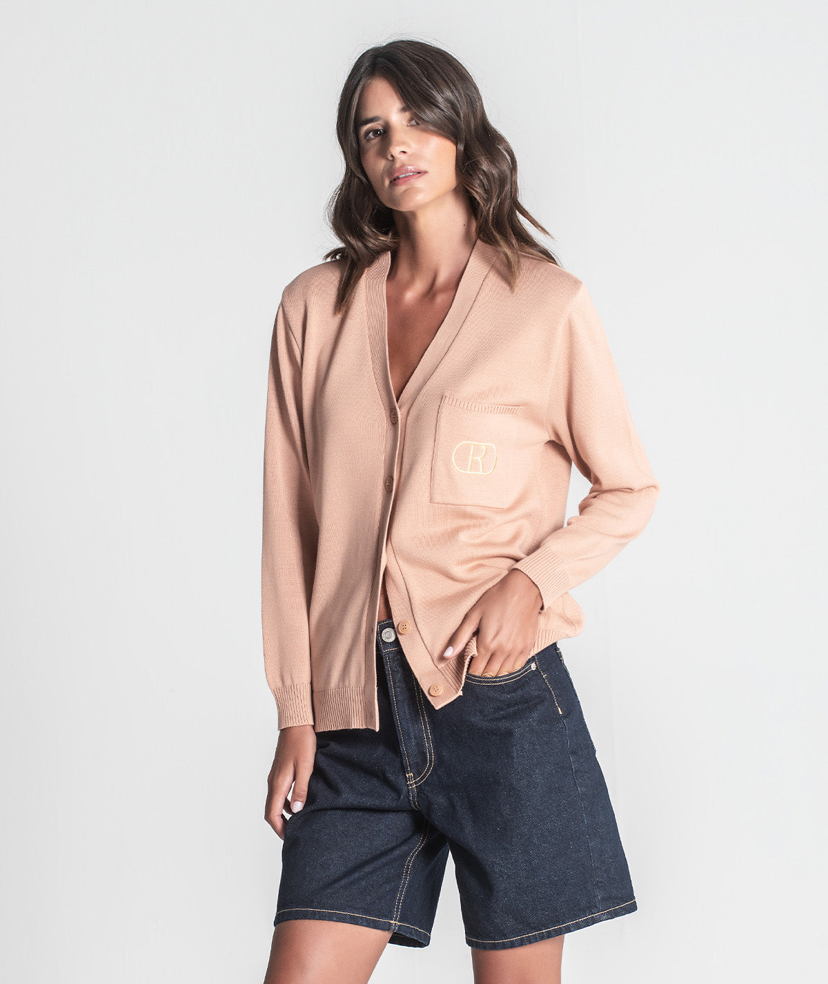 Casaco com bordado dourado 3427