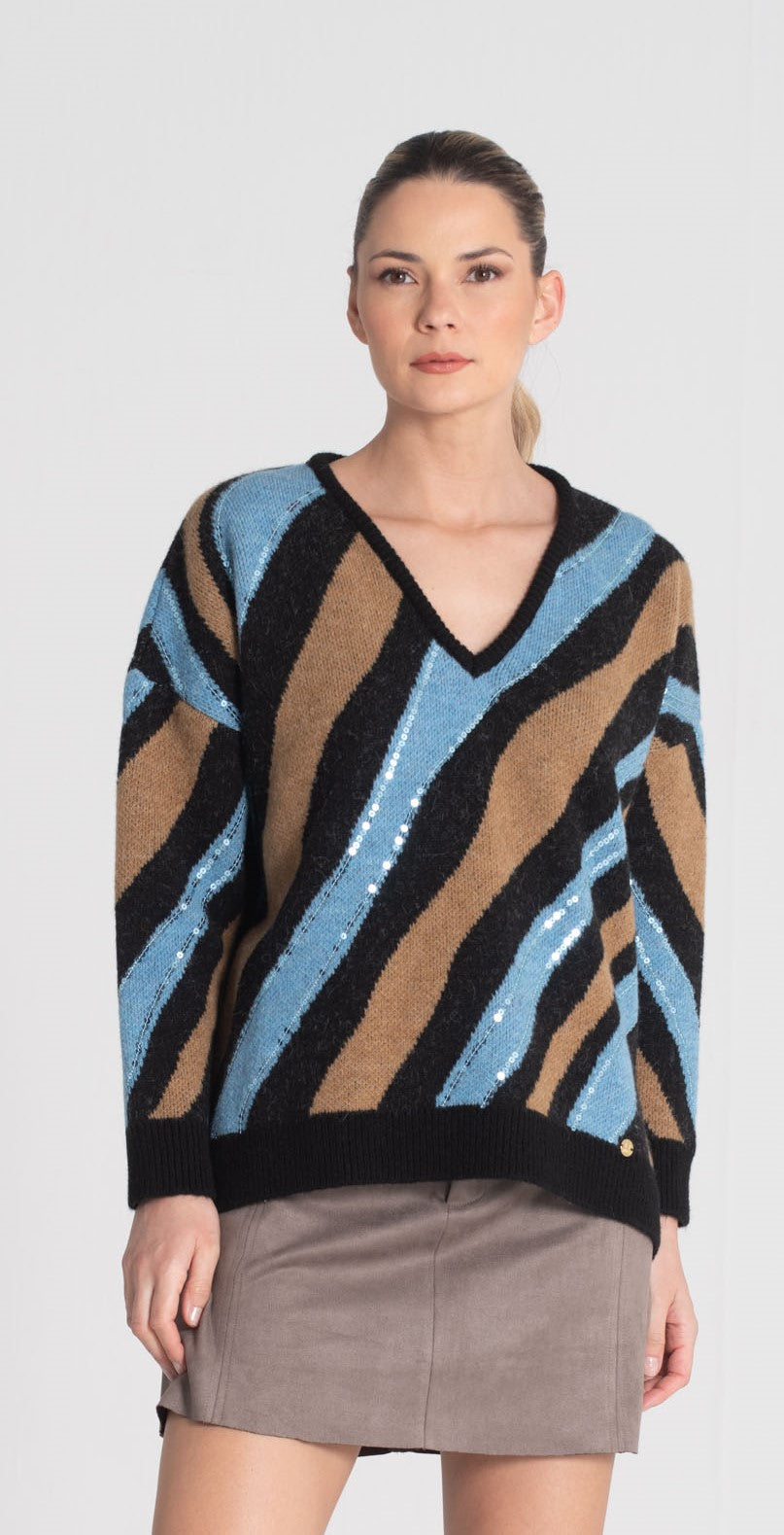 Camisola animal print com lantejoulas 3435