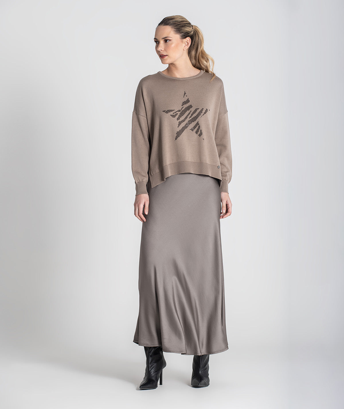 Camisola oversize com estrela 3436