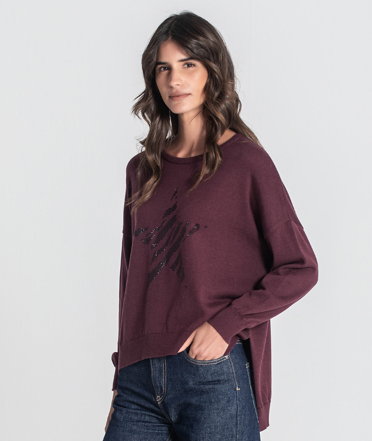 Camisola oversize com estrela 3436