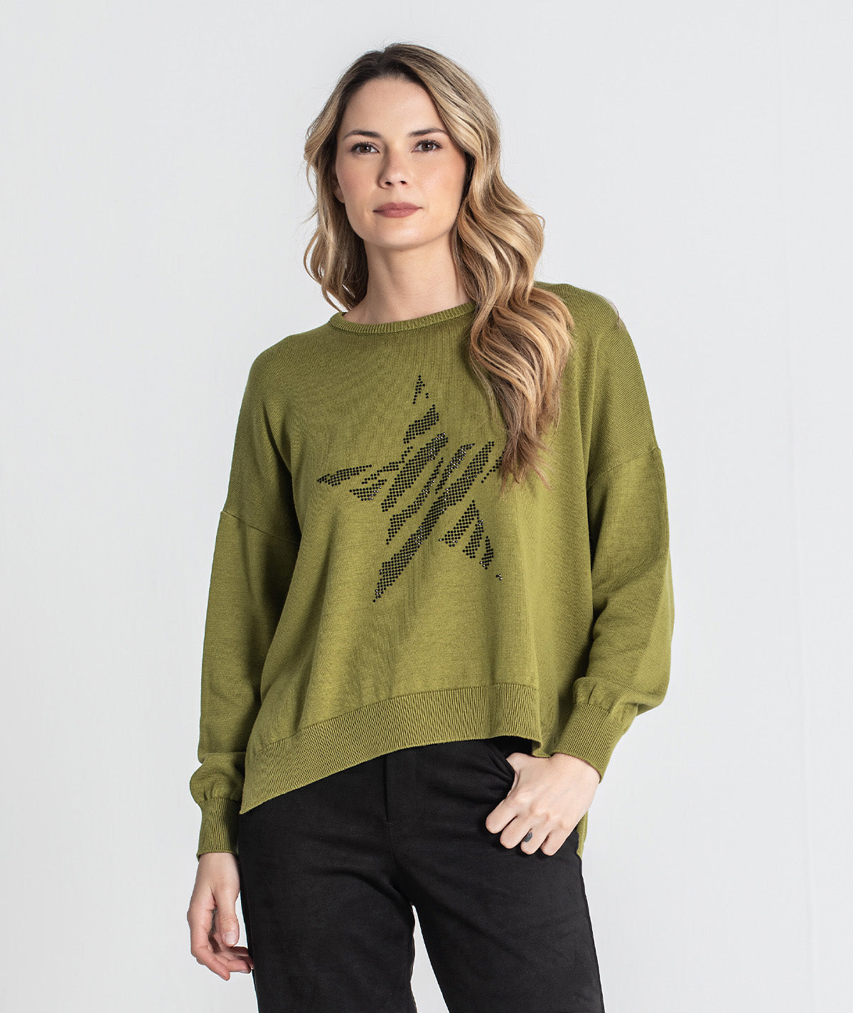 Camisola oversize com estrela 3436