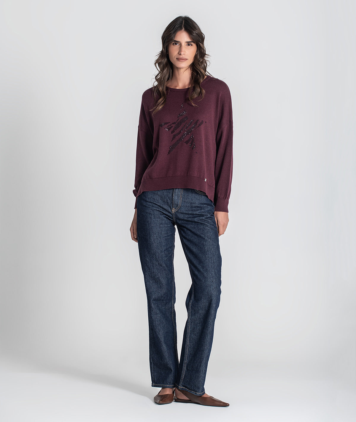Camisola oversize com estrela 3436