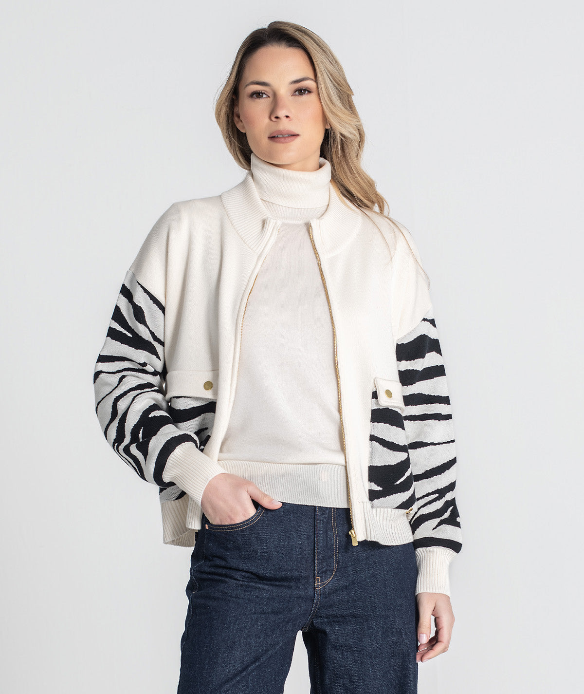 Casaco com animal print 3437