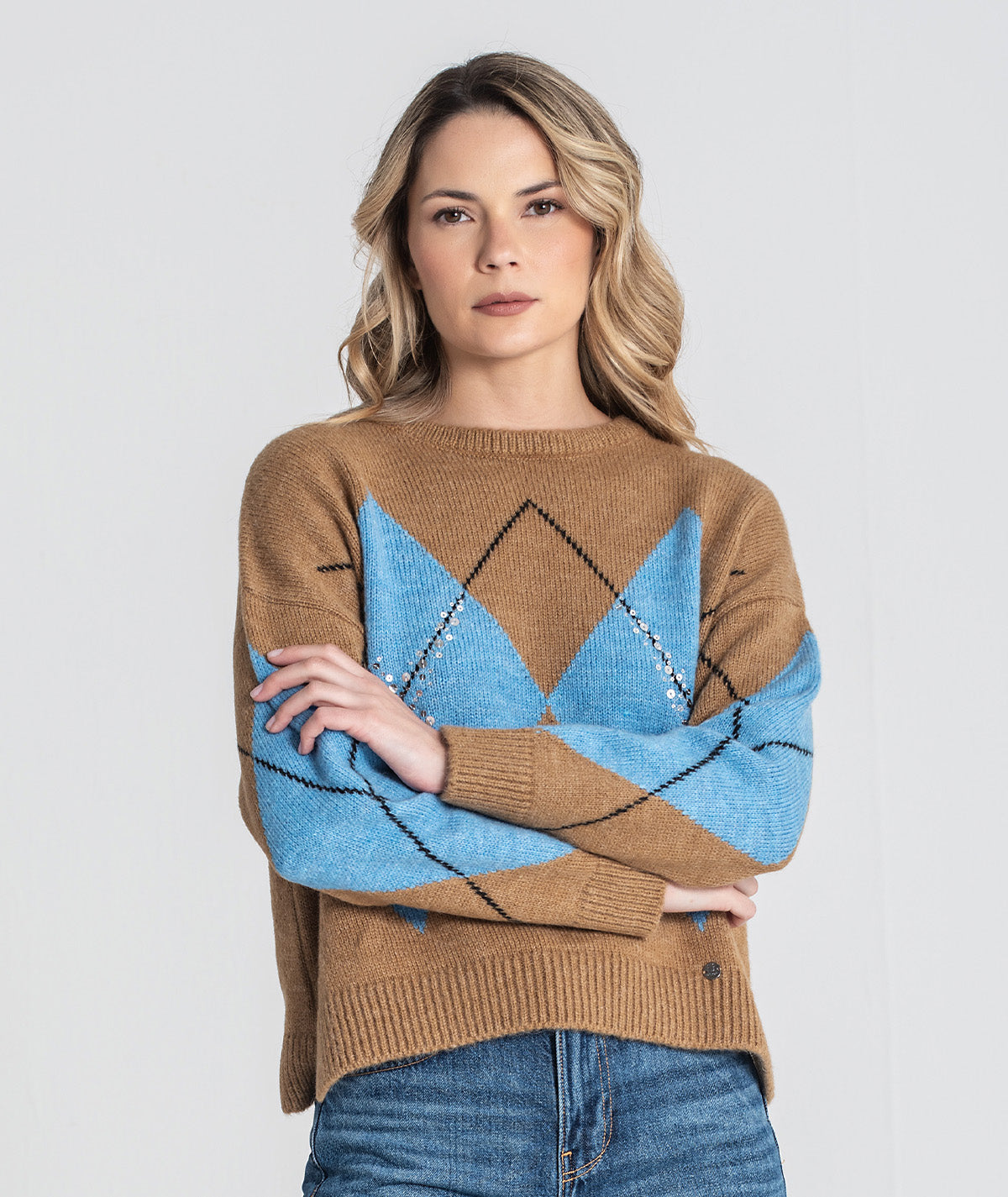 Camisola jacquard losangos 3445