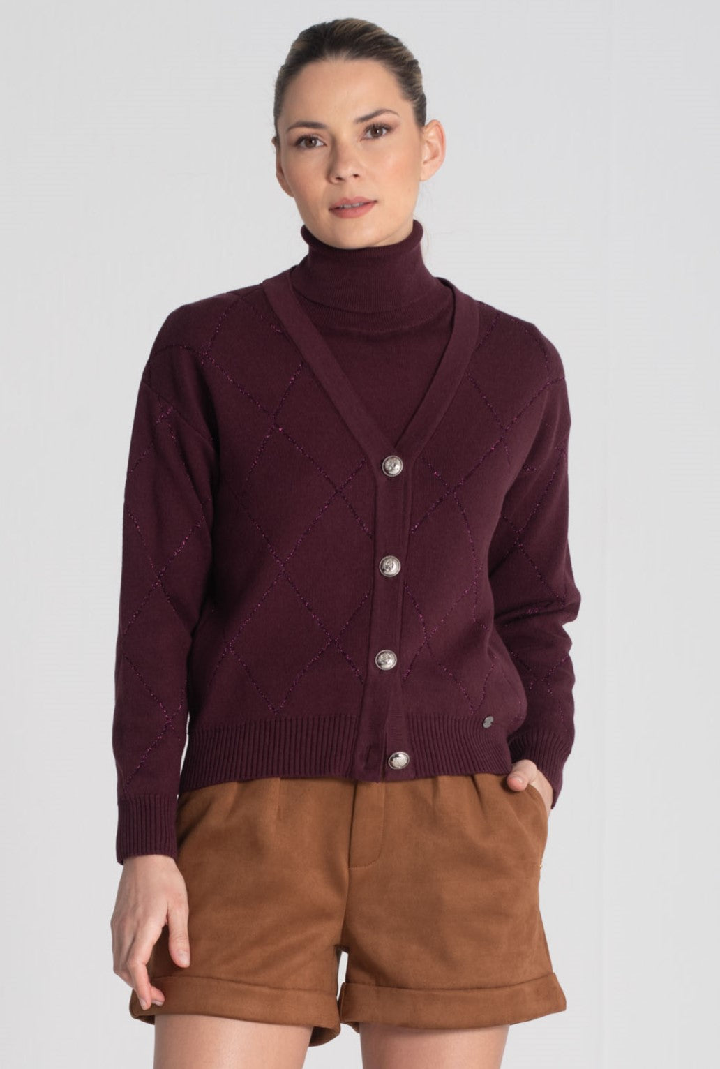 Casaco com losangos e brilho 3448