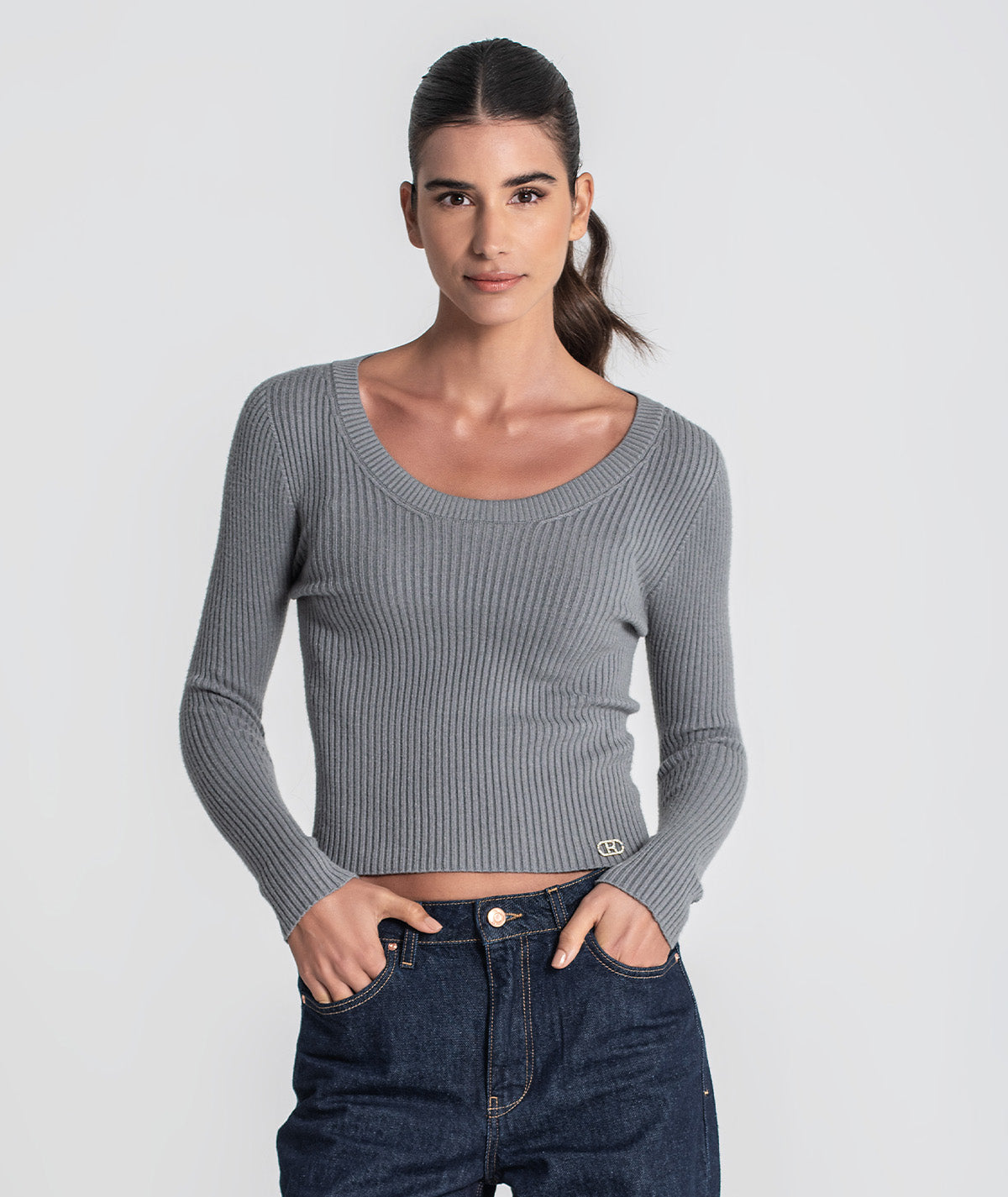 Camisola canelada com chapa r 3451