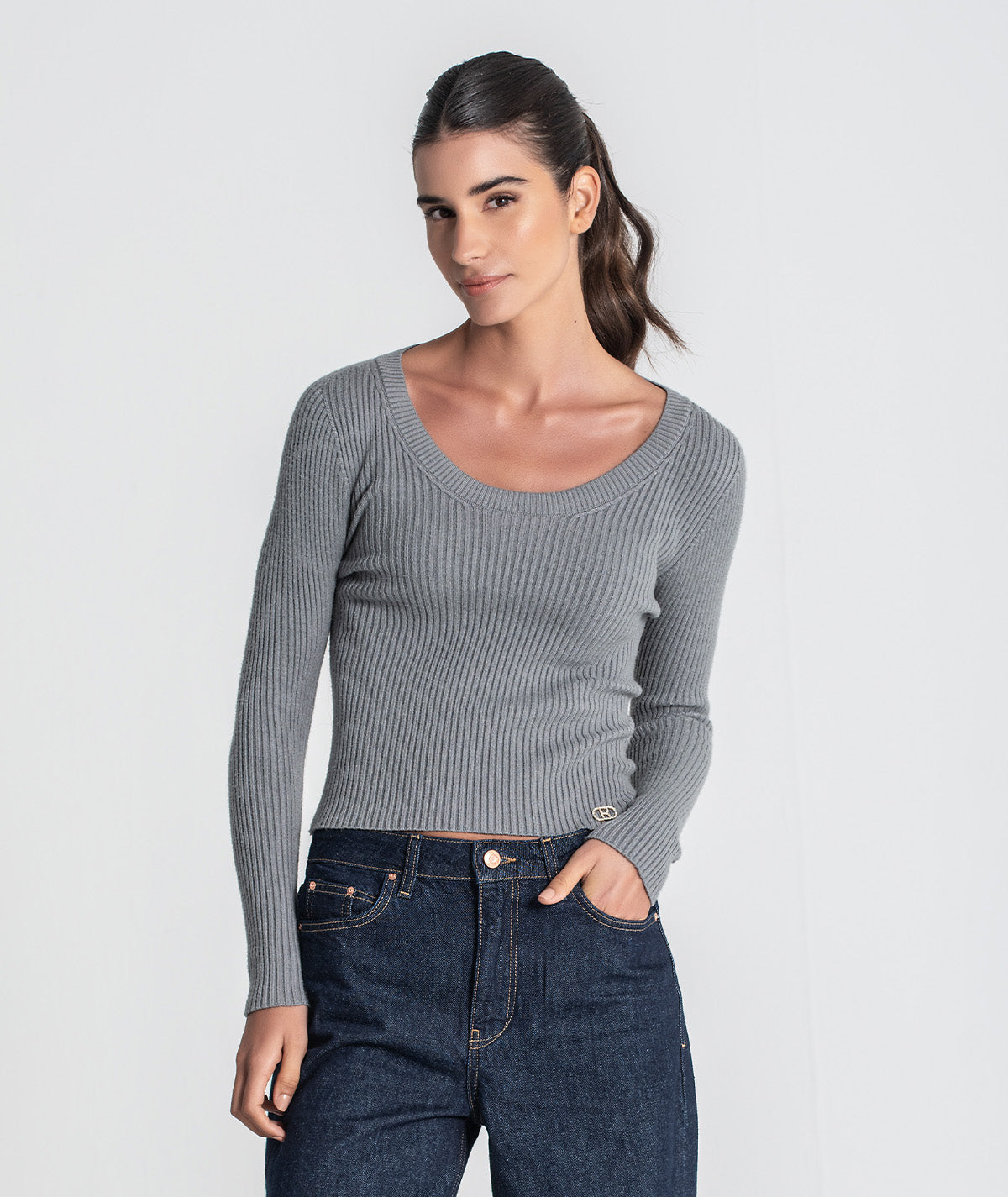 Camisola canelada com chapa r 3451