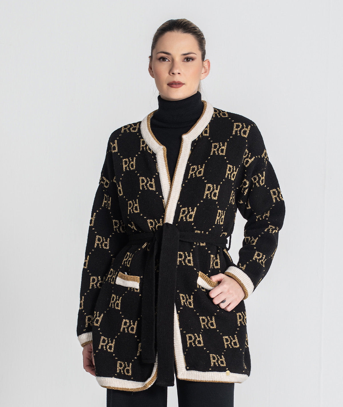 Casaco jacquard rr com brilho 3455