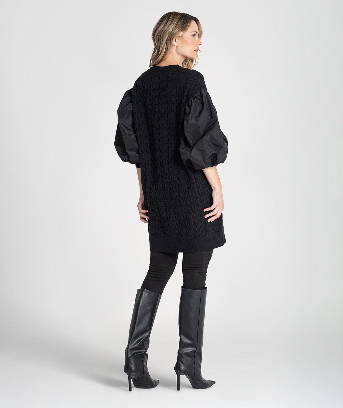 Vestido tranças com mangas em tecido 3457