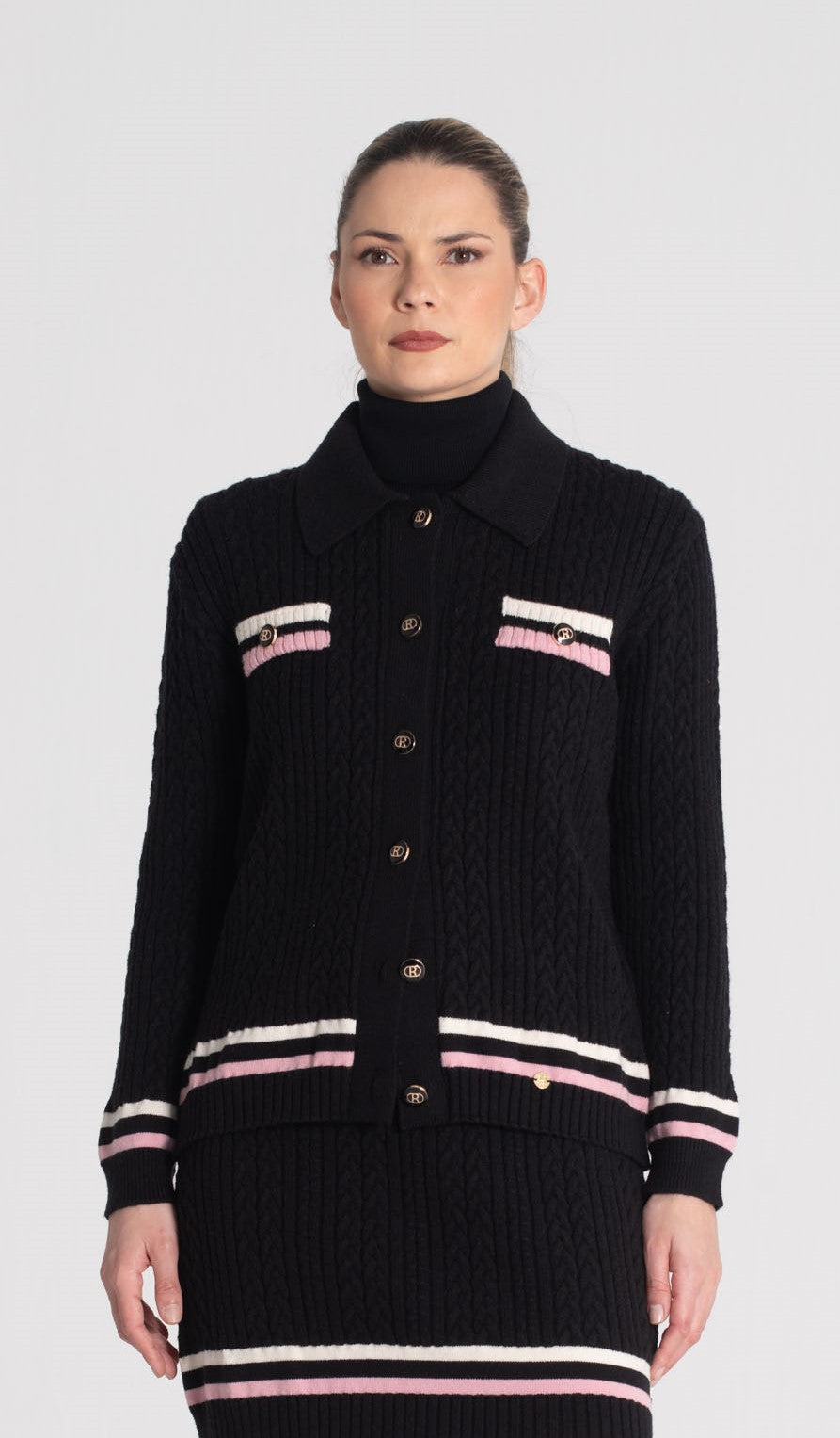 Casaco tranças com botões 3458