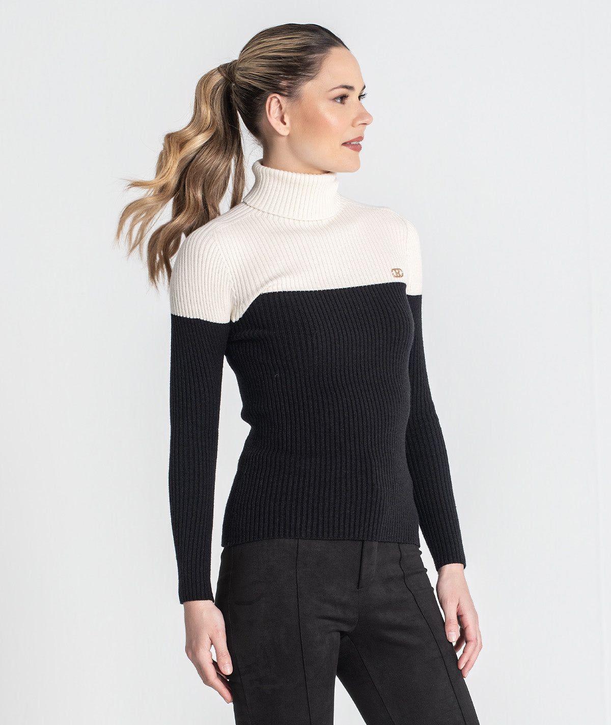 Camisola gola alta bicolor 3465