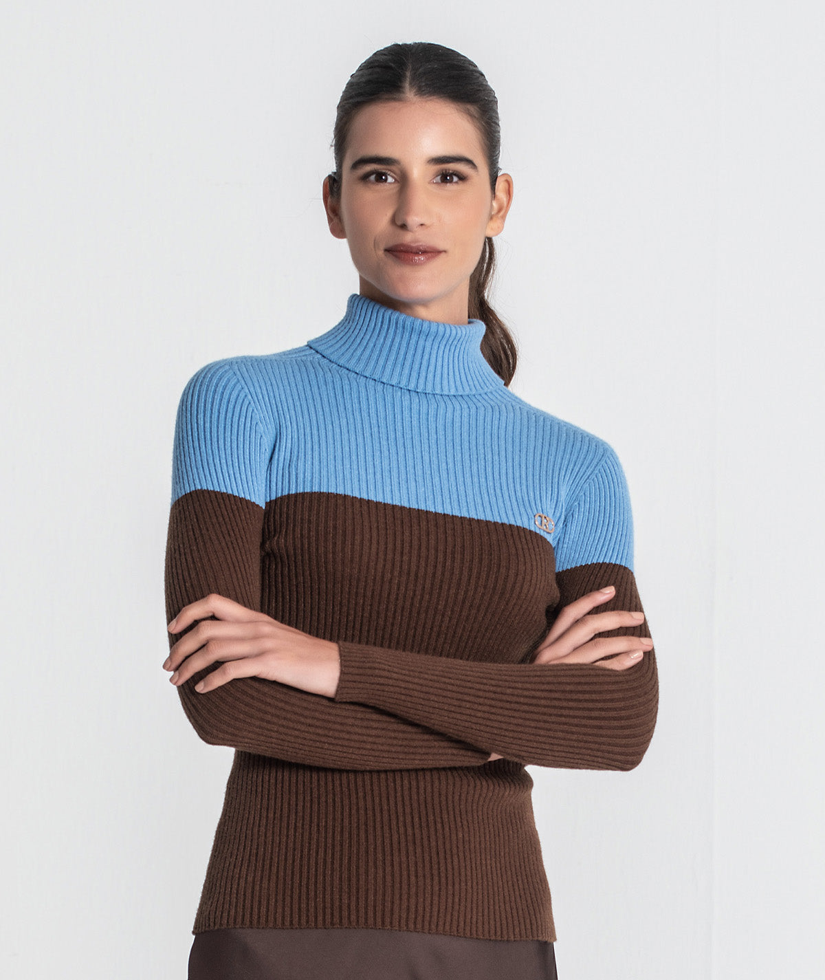 Camisola gola alta bicolor 3465
