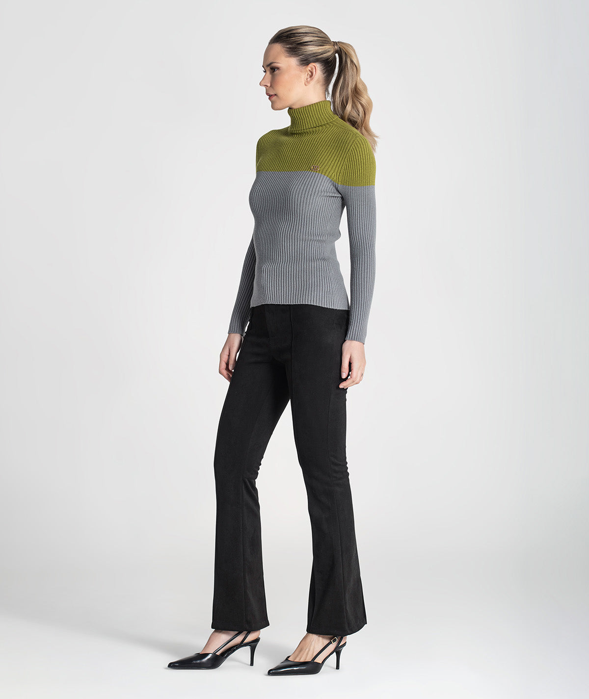 Camisola gola alta bicolor 3465