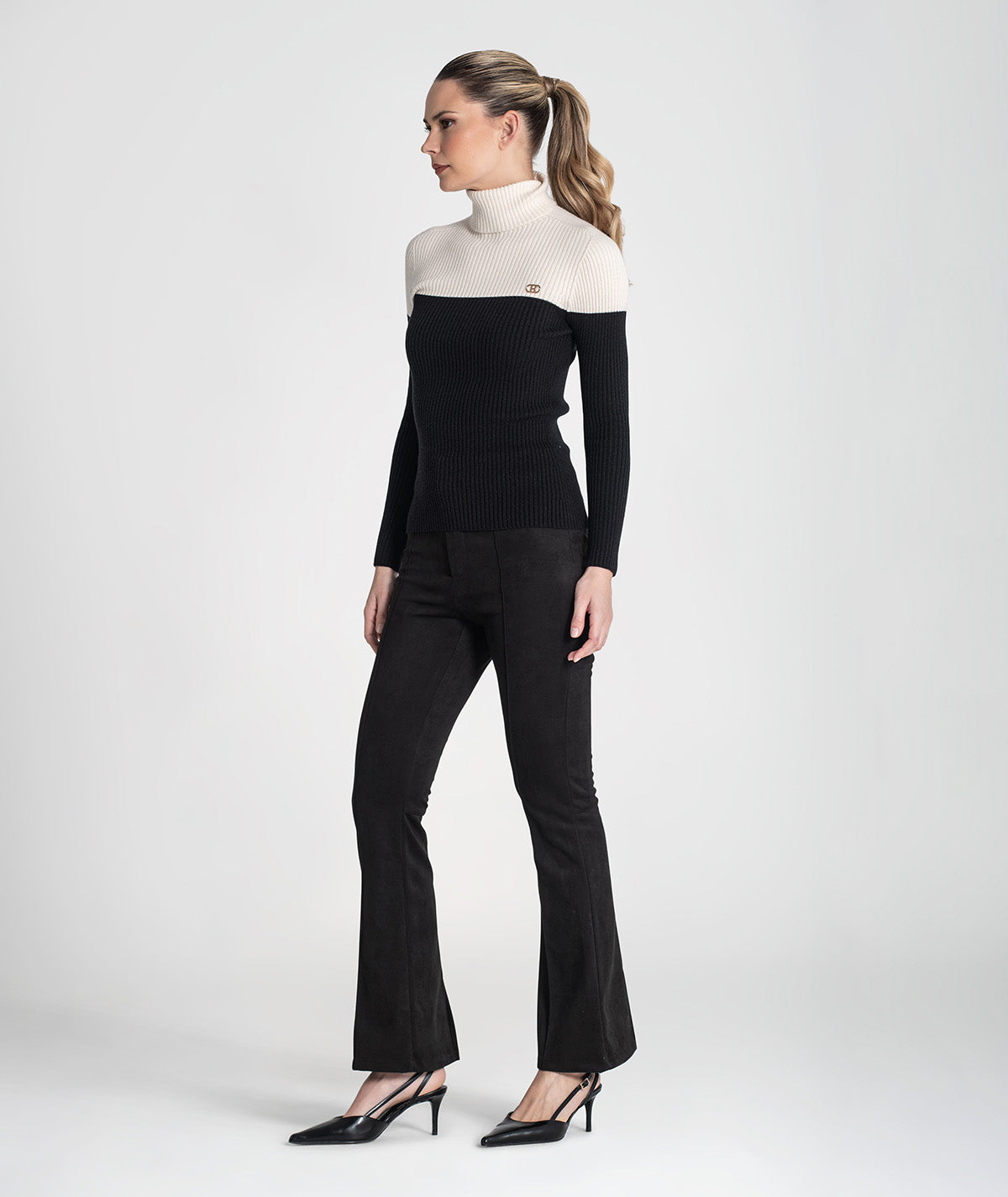 Camisola gola alta bicolor 3465
