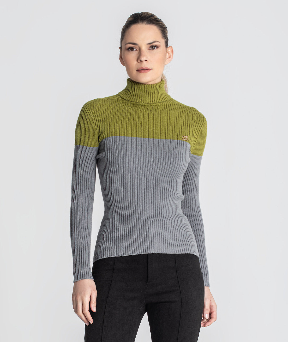Camisola gola alta bicolor 3465