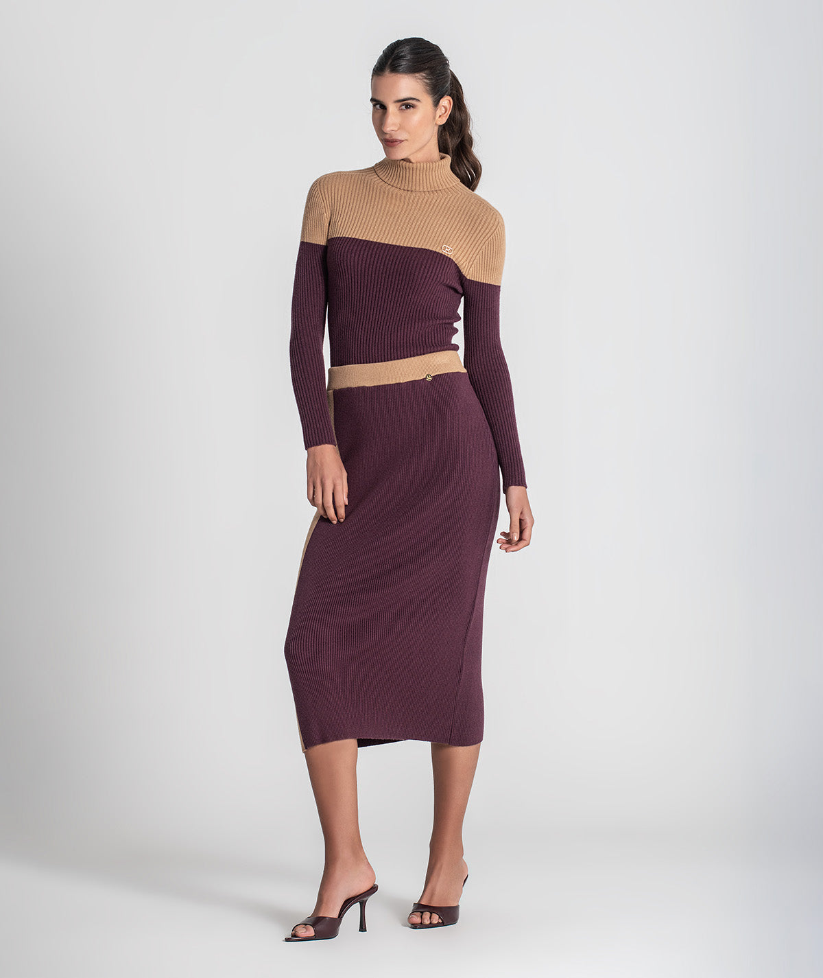 Camisola gola alta bicolor 3465