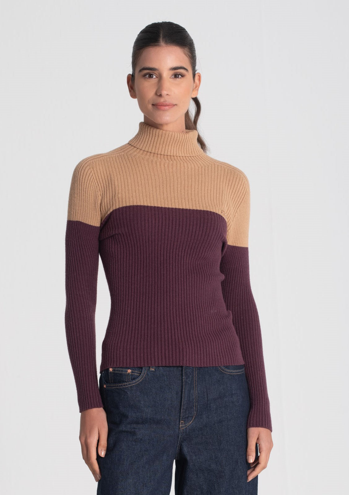 Camisola gola alta bicolor 3465