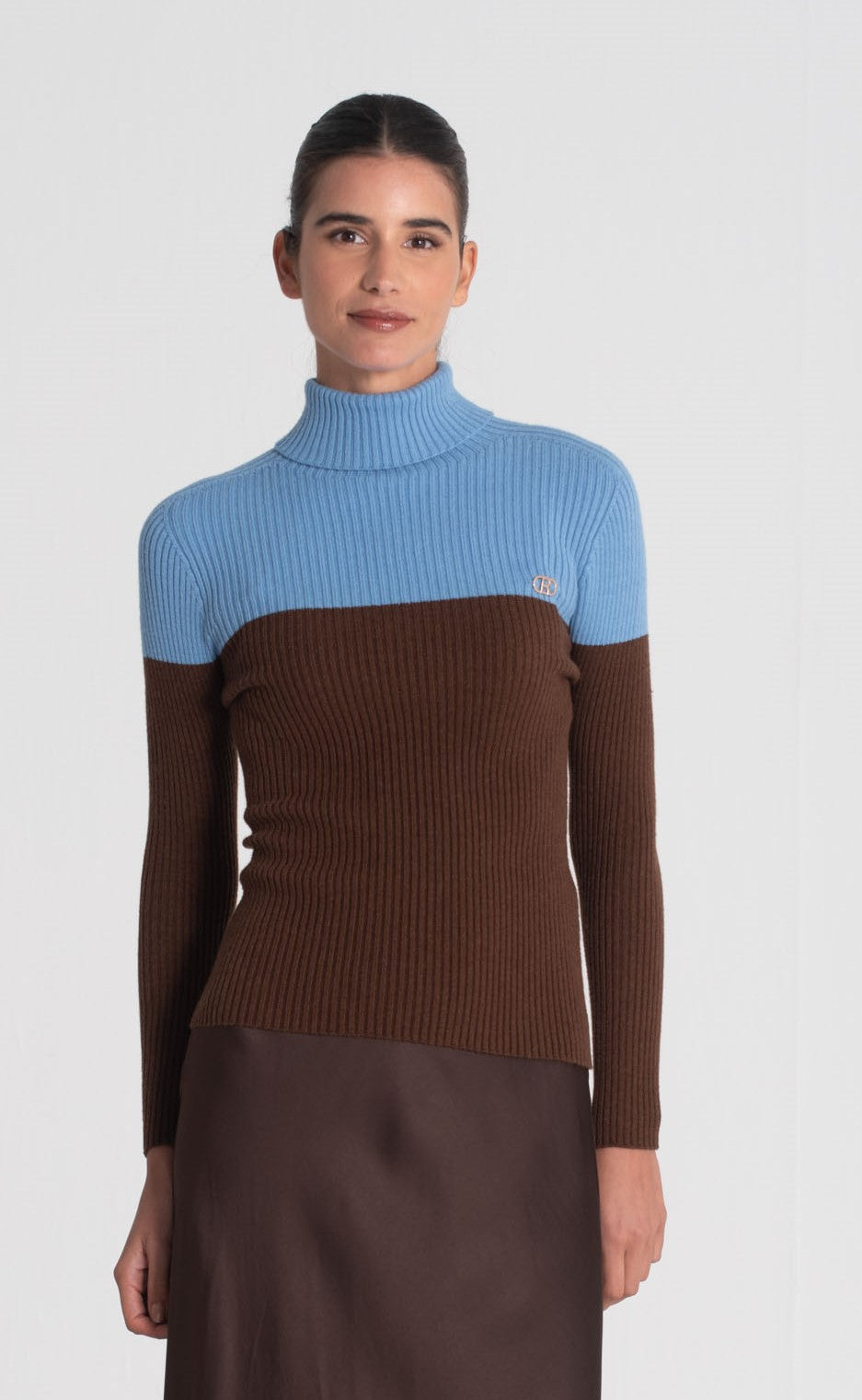 Camisola gola alta bicolor 3465