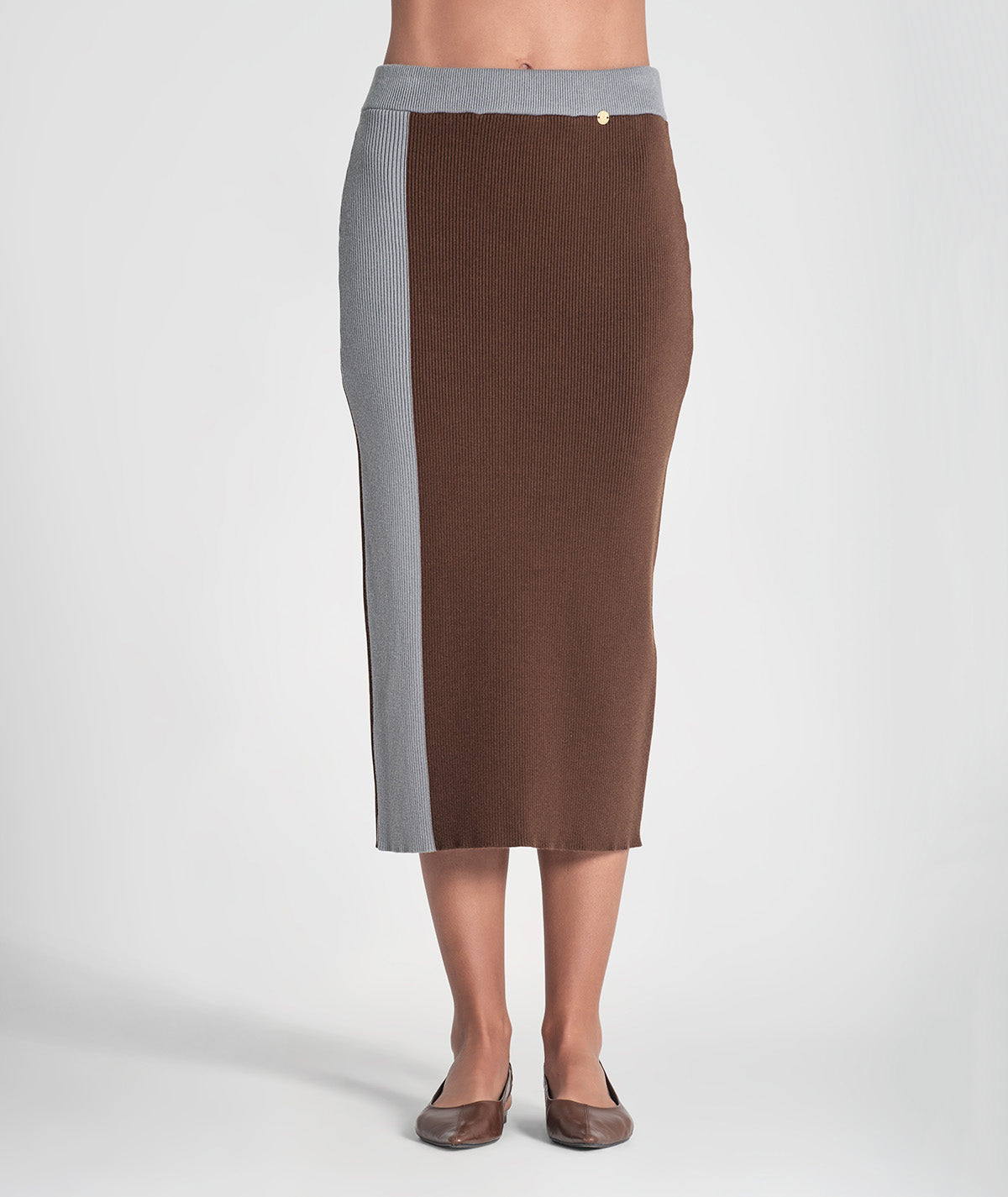 Two-tone ribbed skirt 3467