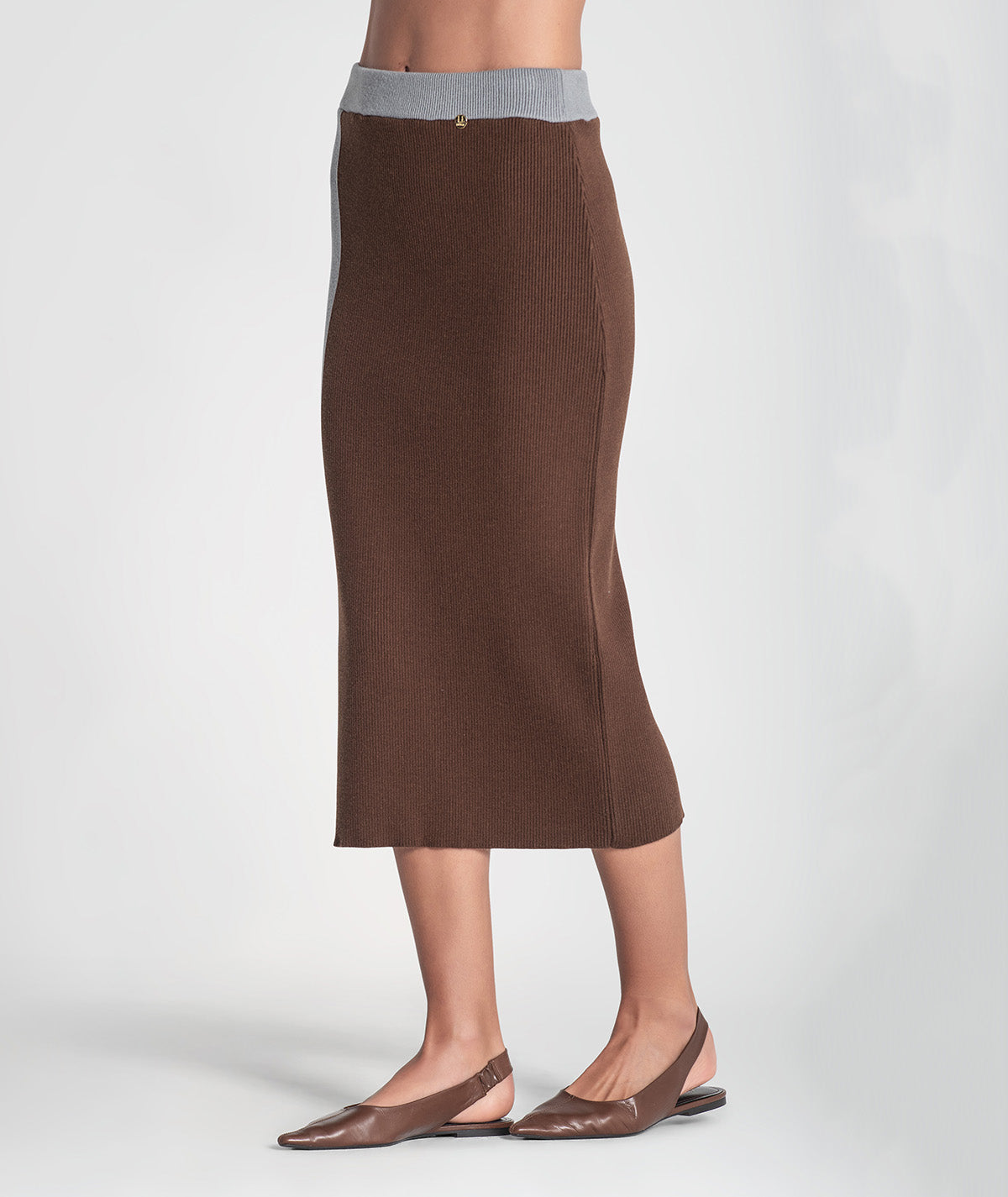 Two-tone ribbed skirt 3467