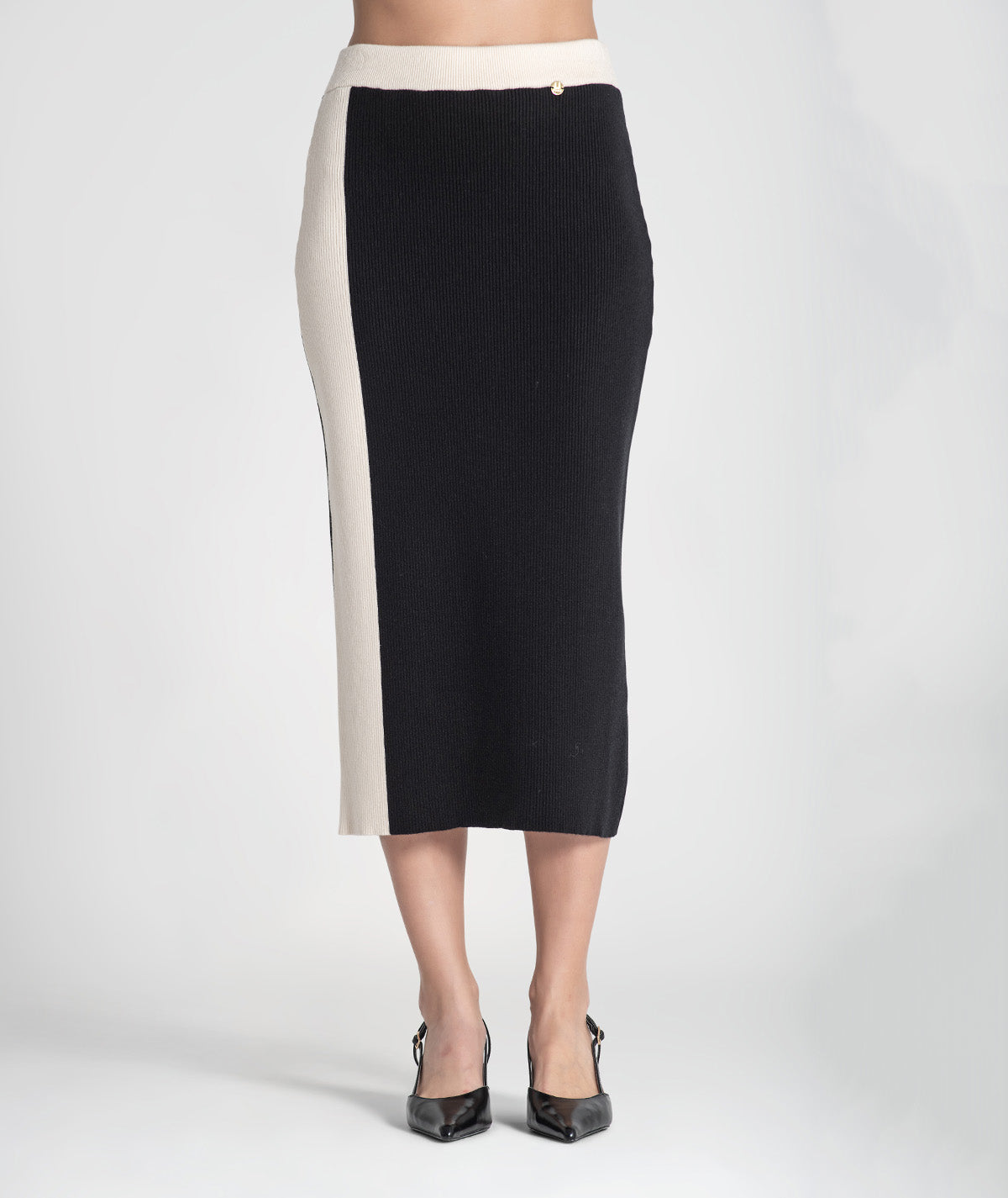 Two-tone ribbed skirt 3467