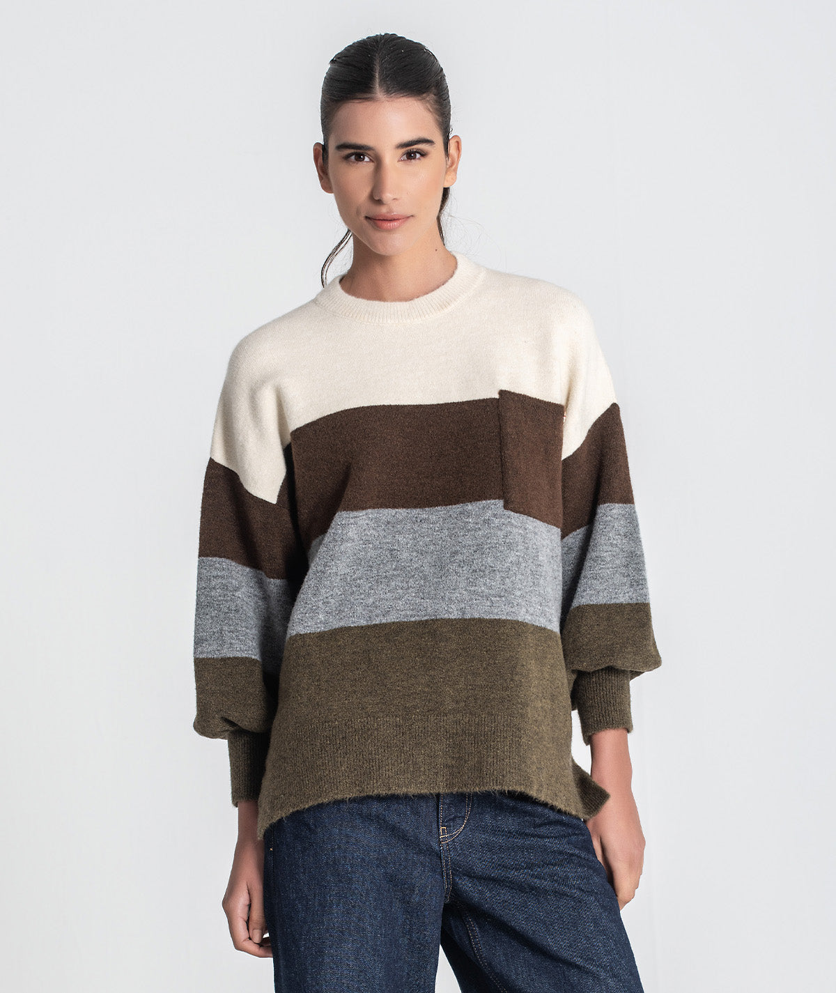 Camisola riscas com bolso 3469