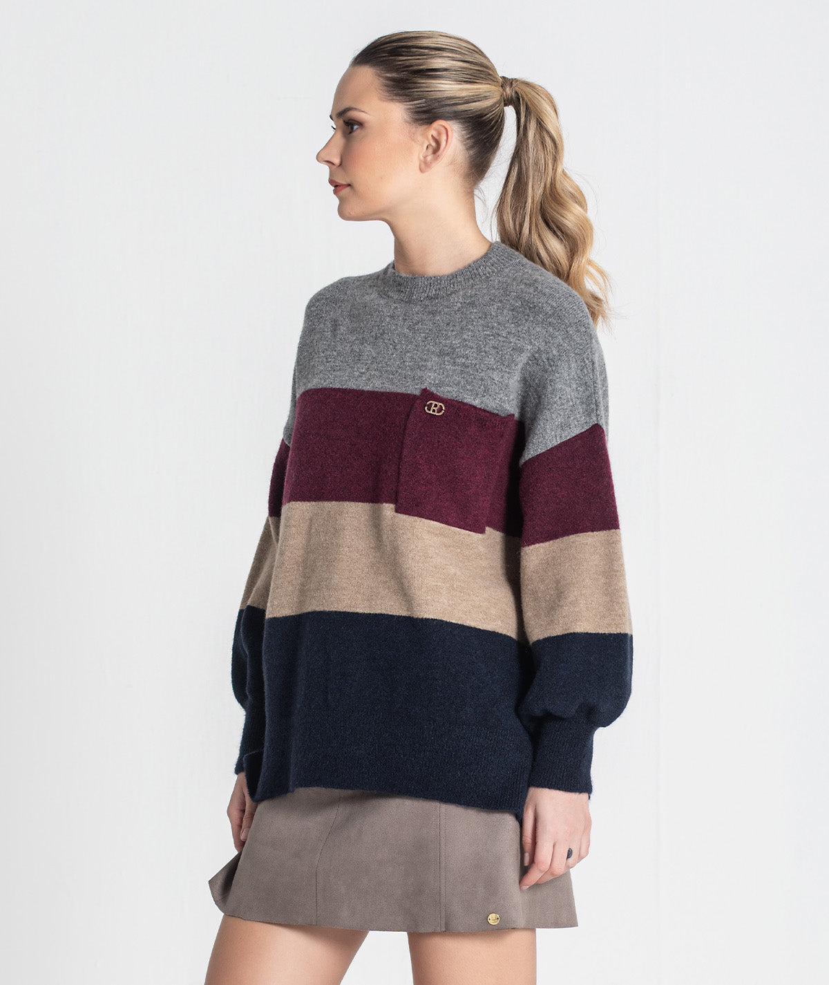 Camisola riscas com bolso 3469