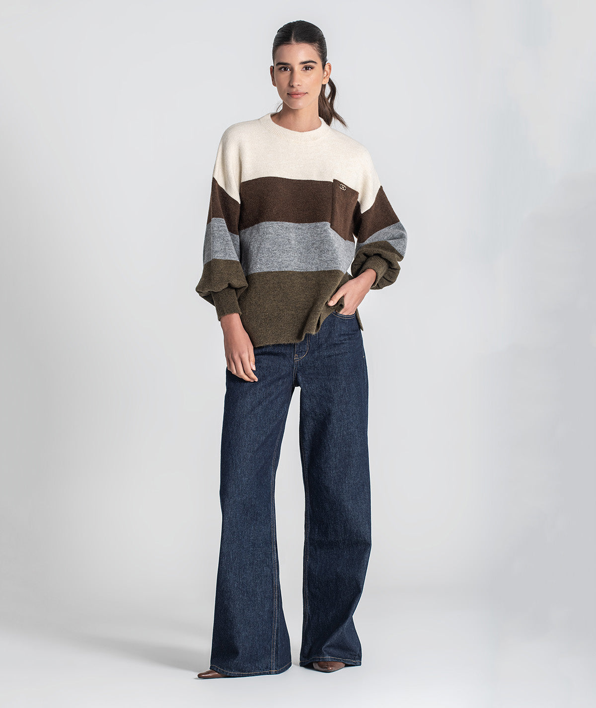 Camisola riscas com bolso 3469