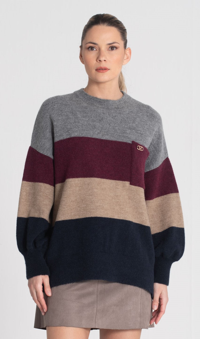 Camisola riscas com bolso 3469