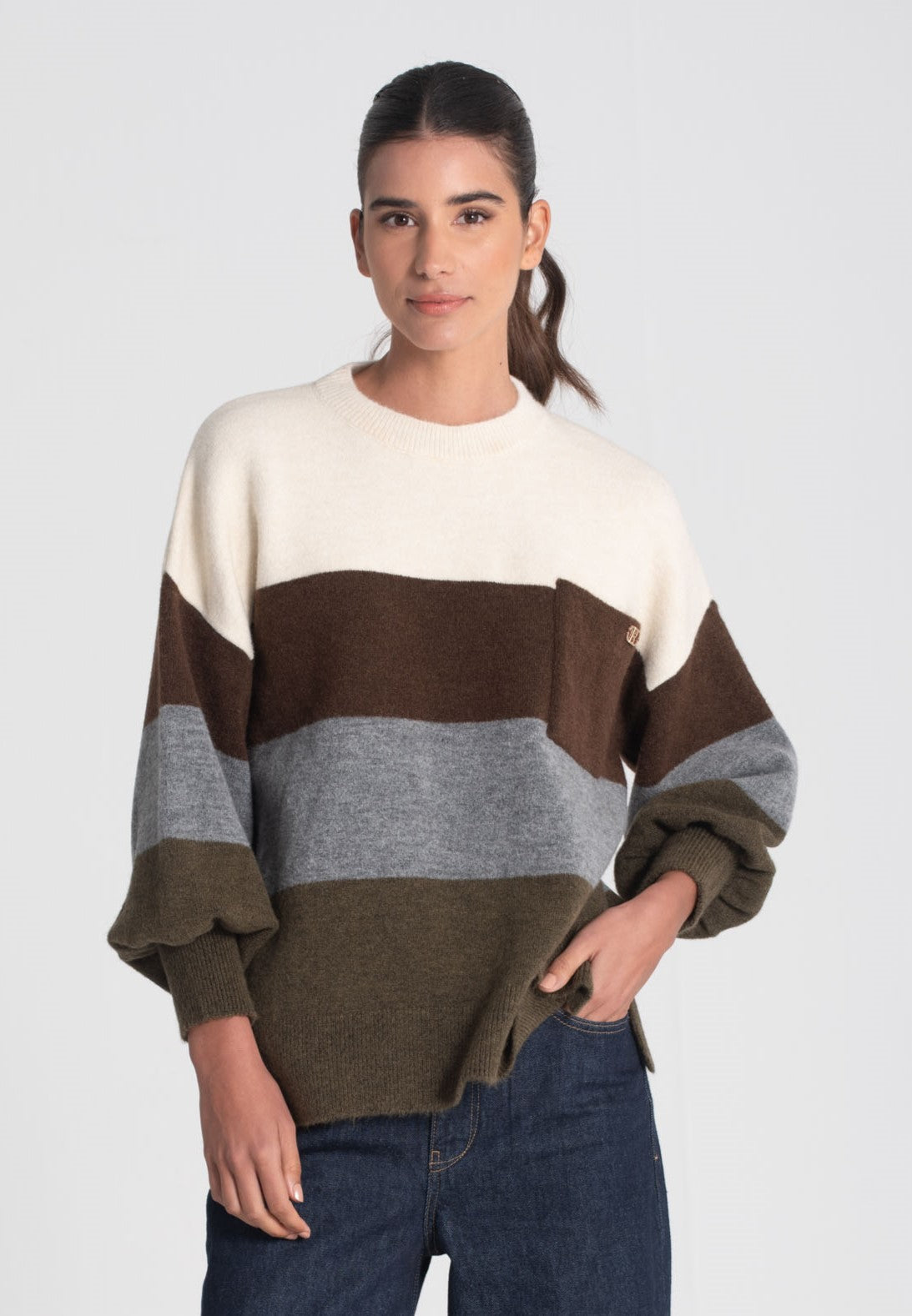 Camisola riscas com bolso 3469