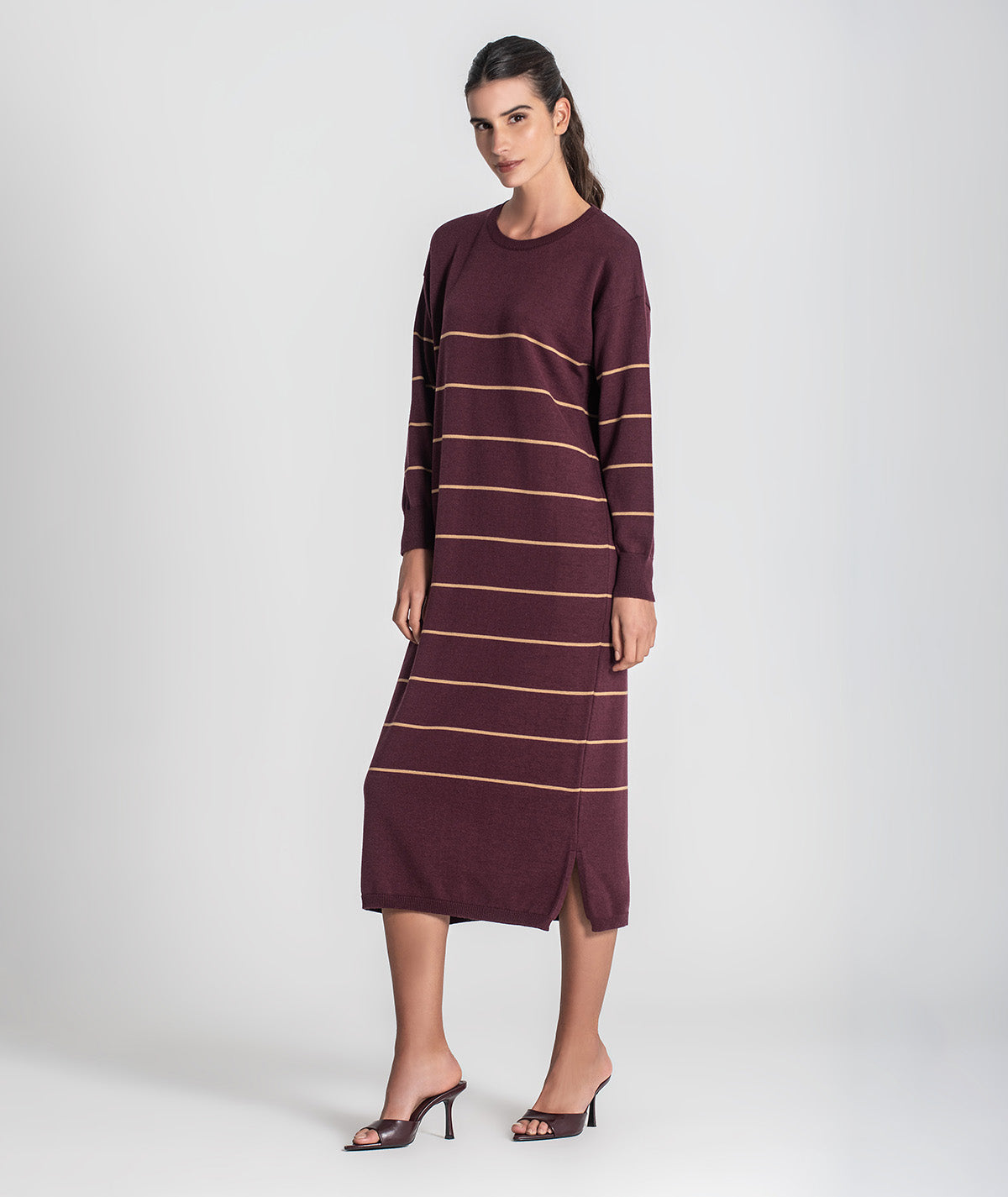 Vestido comprido riscas 3470