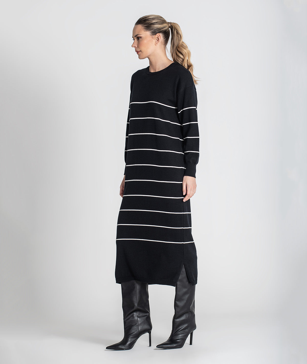 Vestido comprido riscas 3470