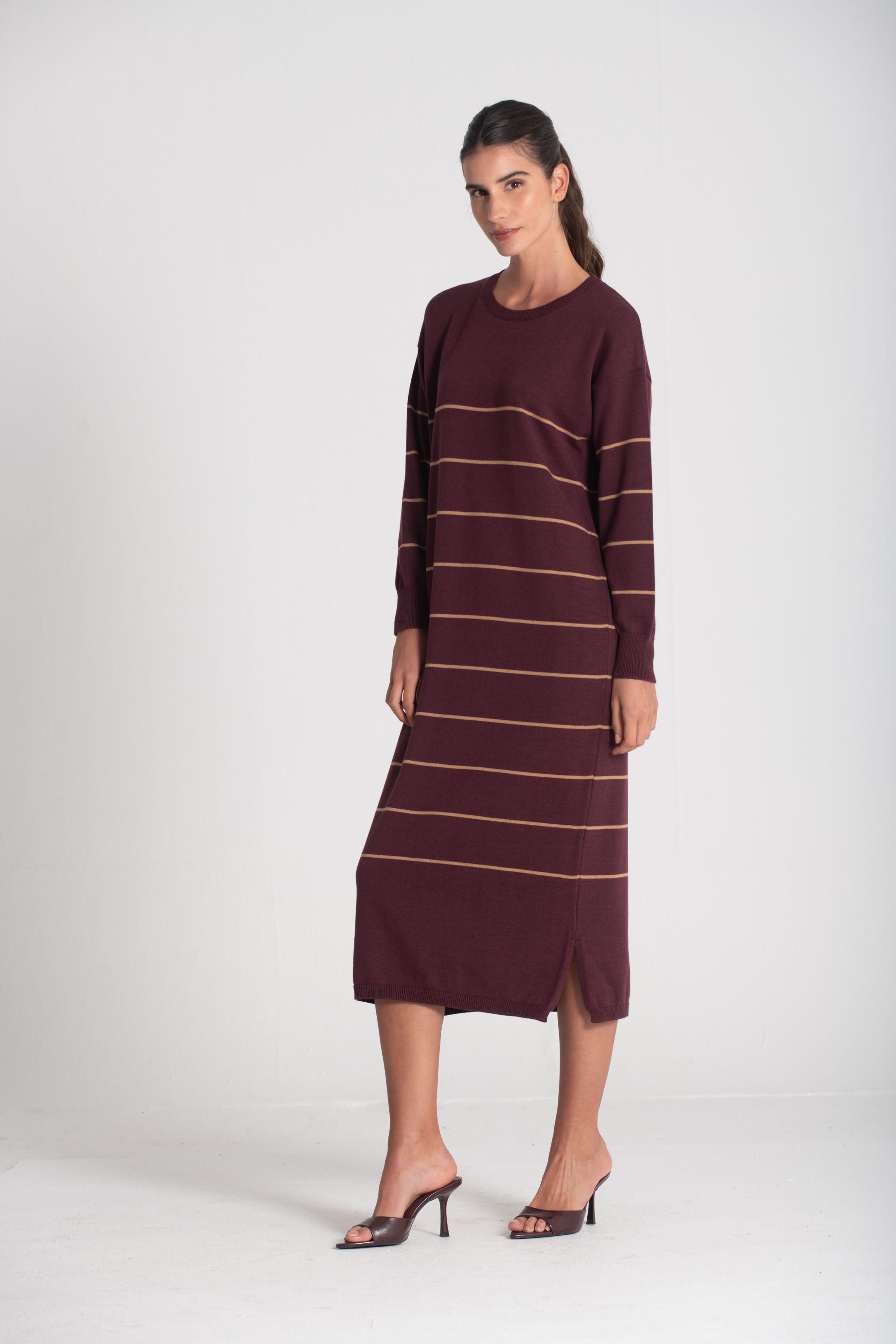 Vestido comprido riscas 3470