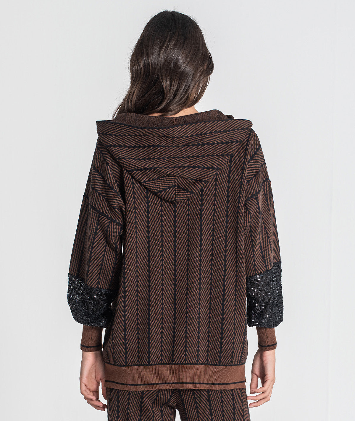 Camisola com jacquard e mangas lantejoulas 3477
