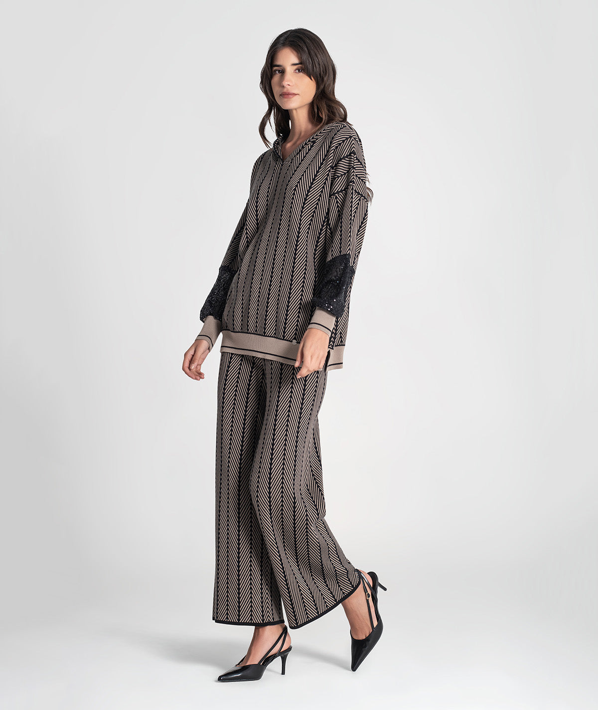 Calças com jacquard 3478