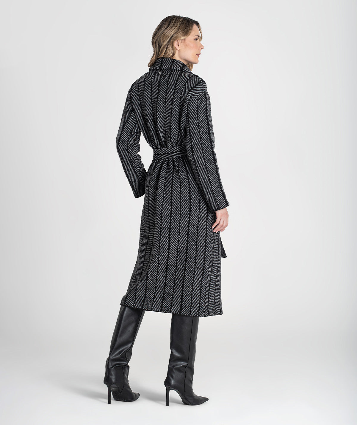 Casaco comprido com jacquard 3479