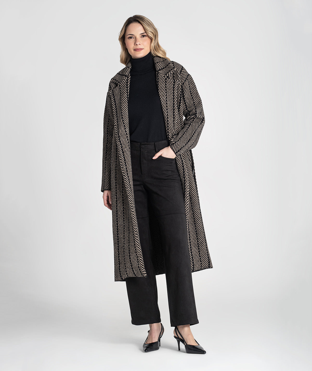 Casaco comprido com jacquard 3479