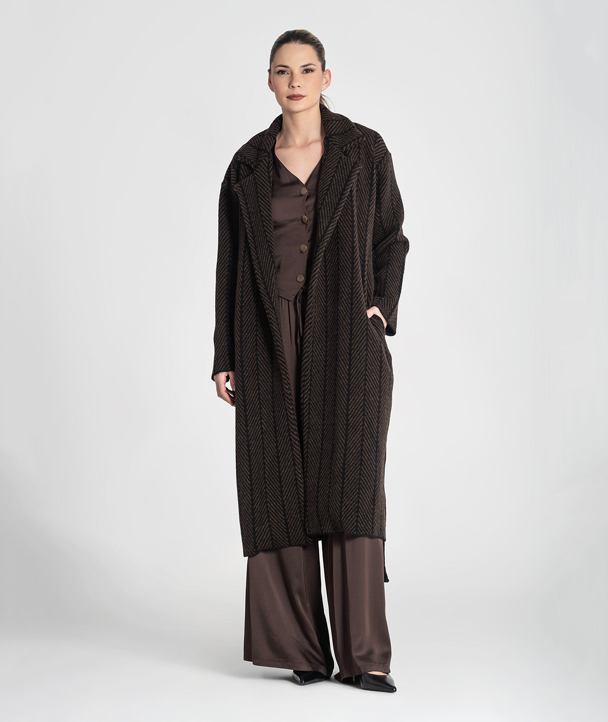 Casaco comprido com jacquard 3479