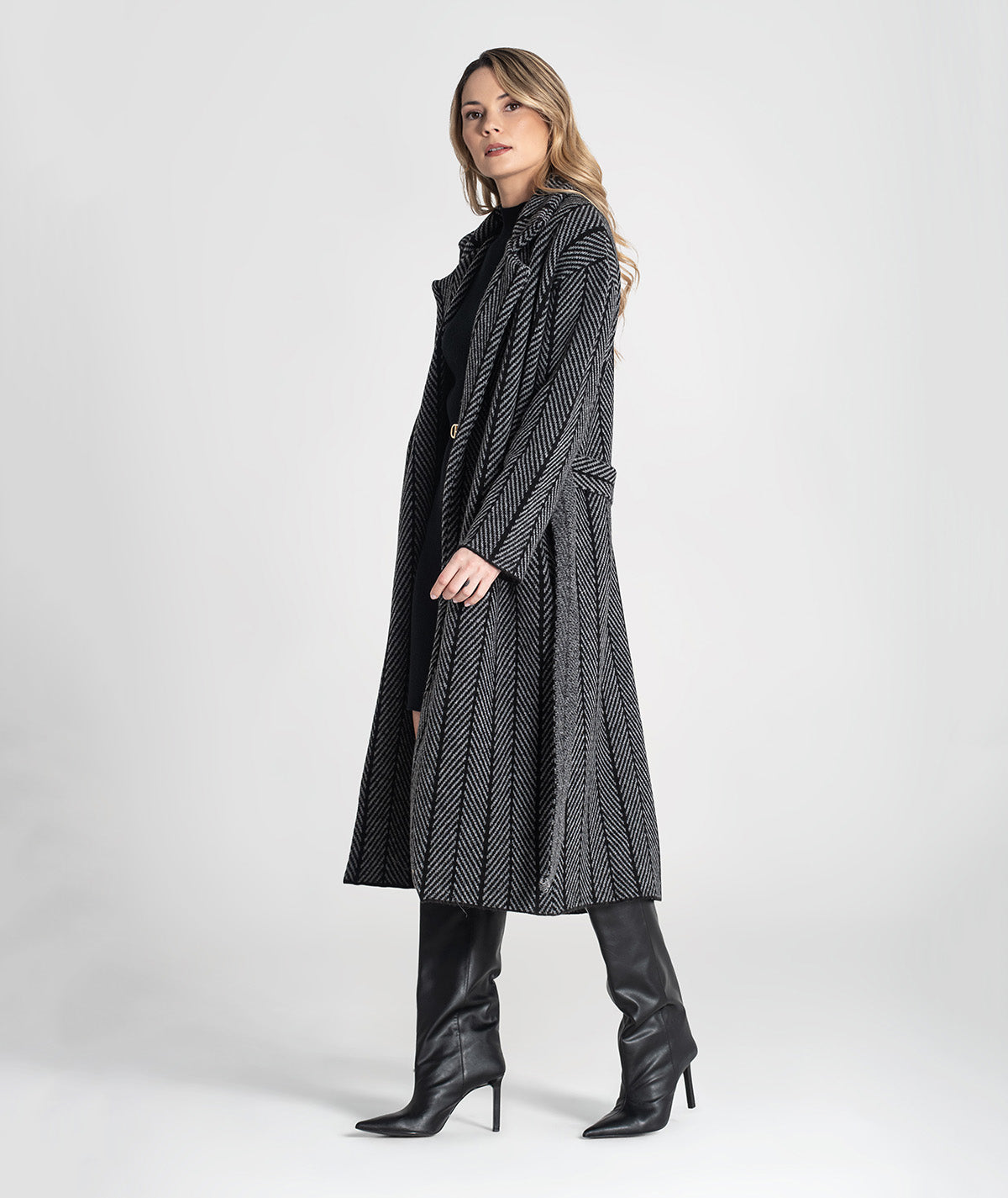 Casaco comprido com jacquard 3479