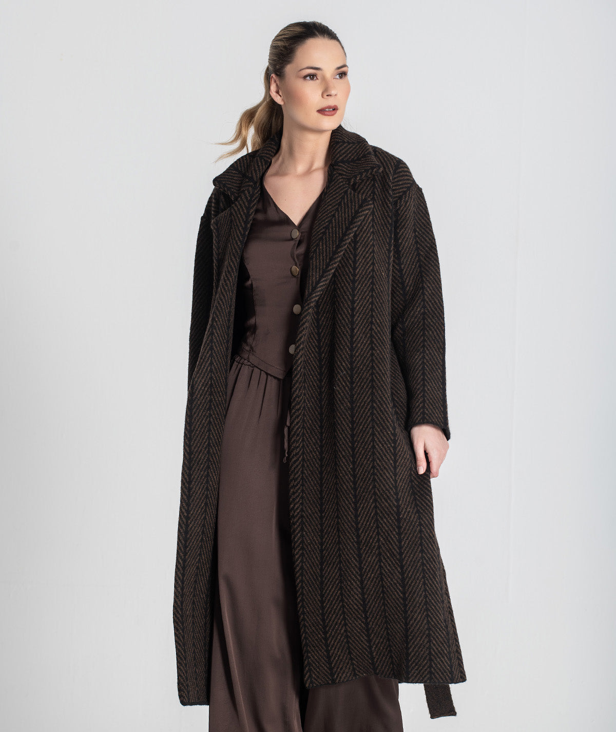 Casaco comprido com jacquard 3479