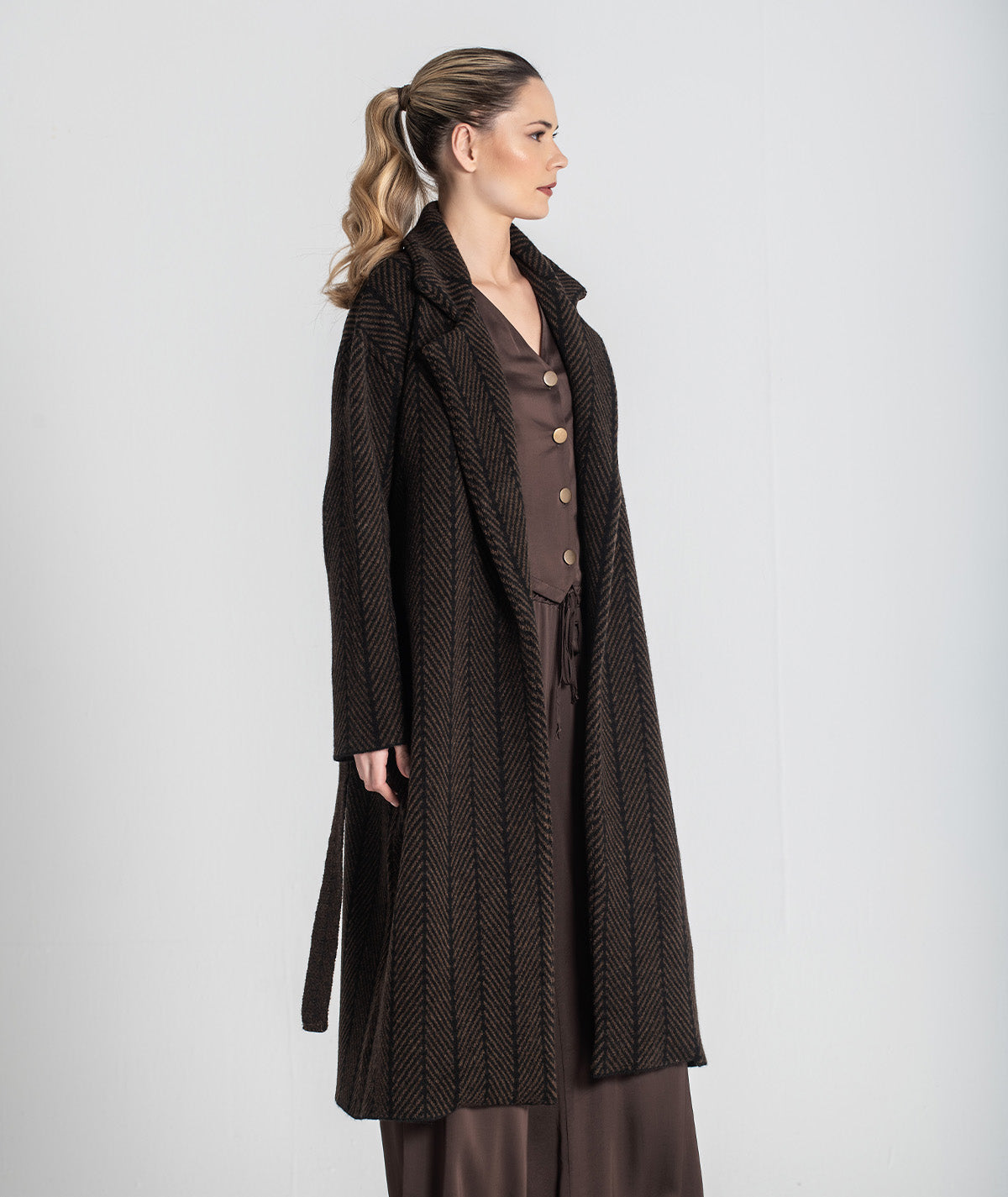 Casaco comprido com jacquard 3479