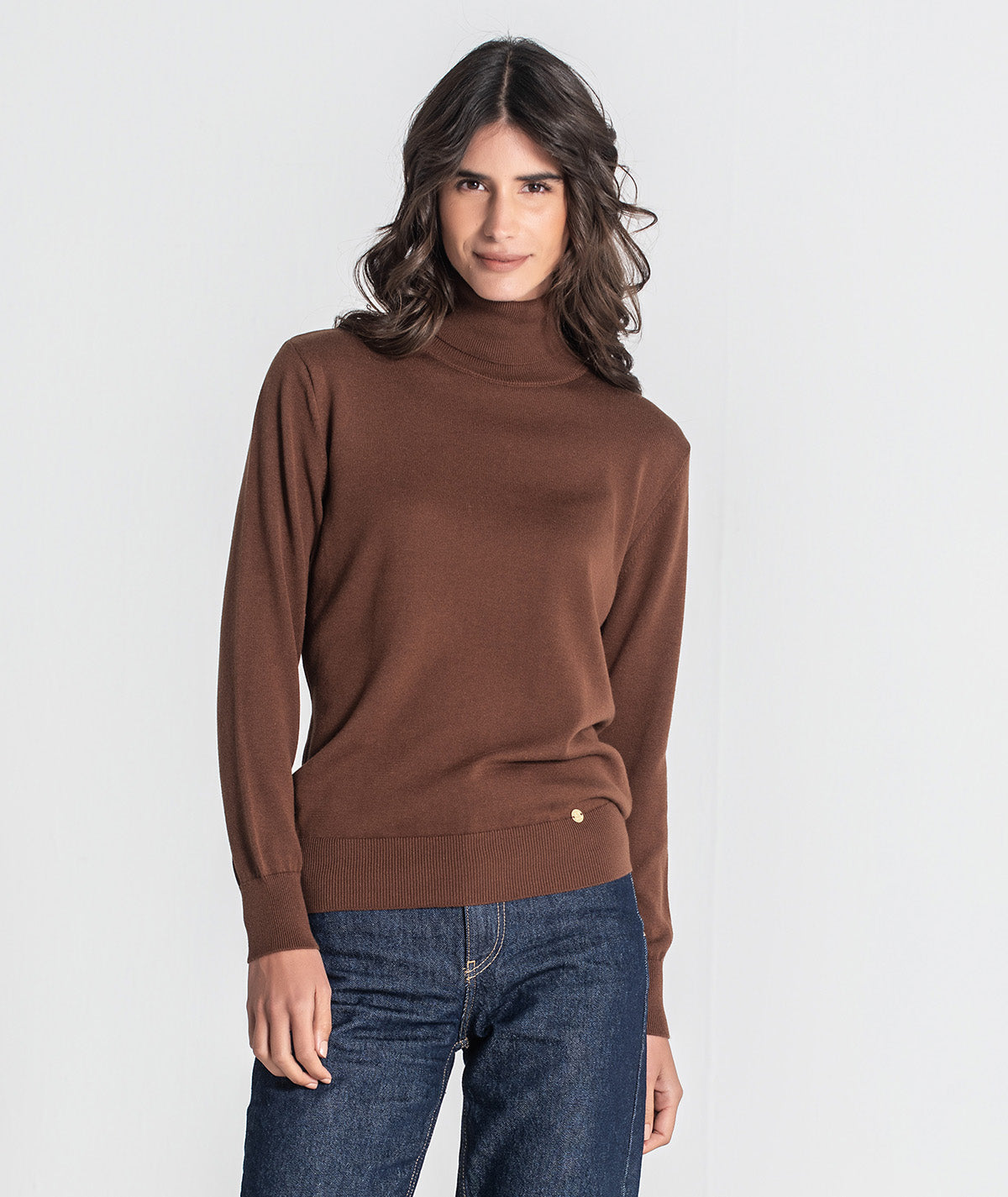 Camisola básica de gola alta 3480