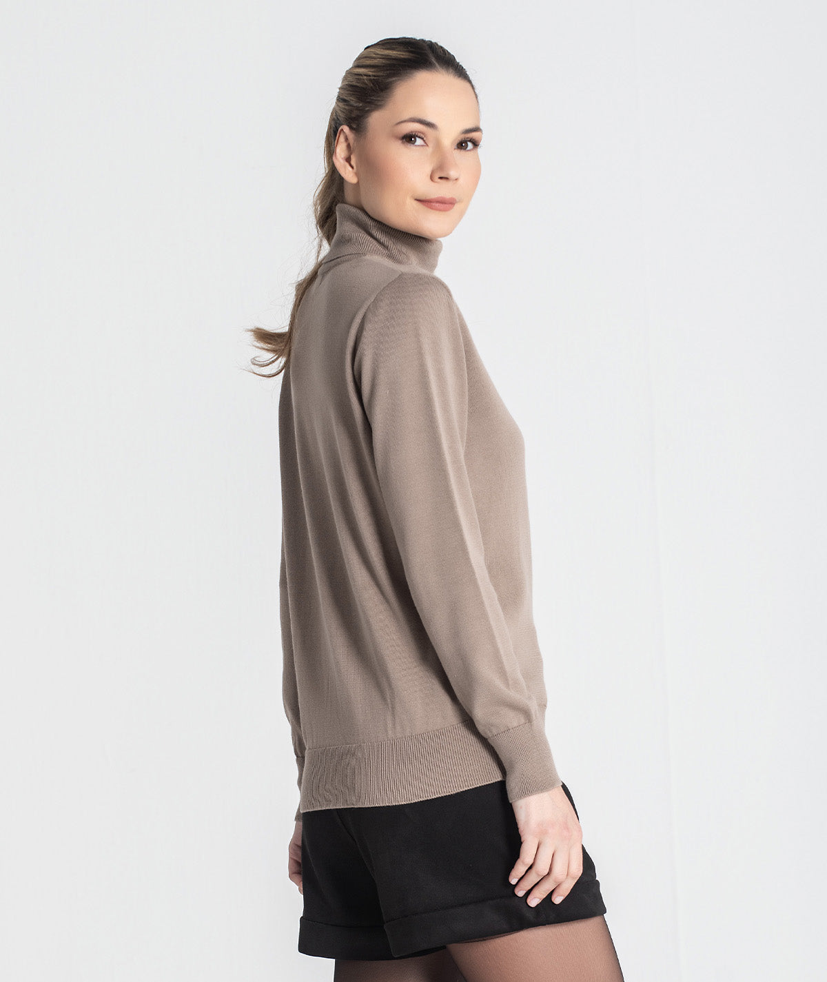 Camisola básica de gola alta 3480