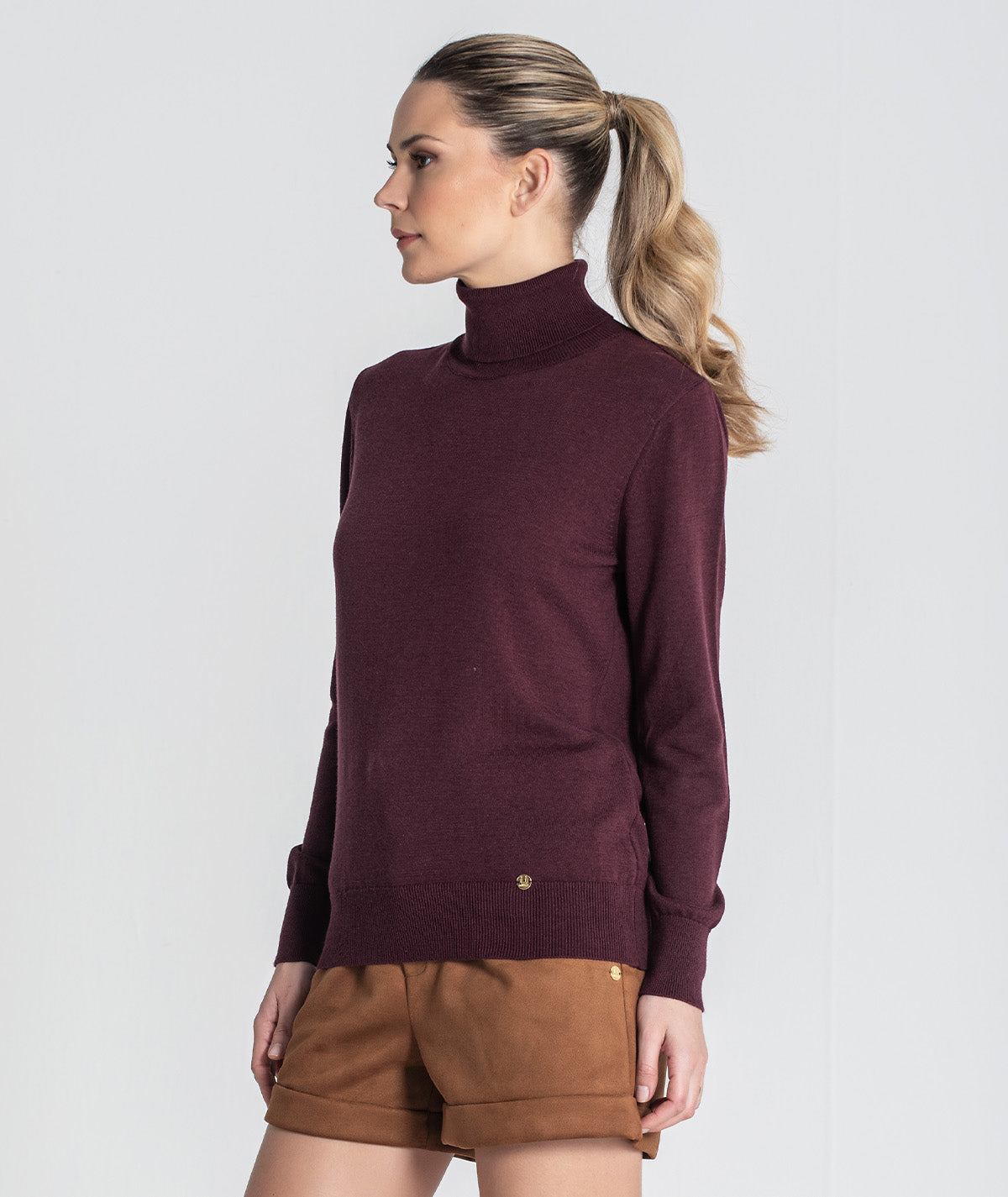 Camisola básica de gola alta 3480