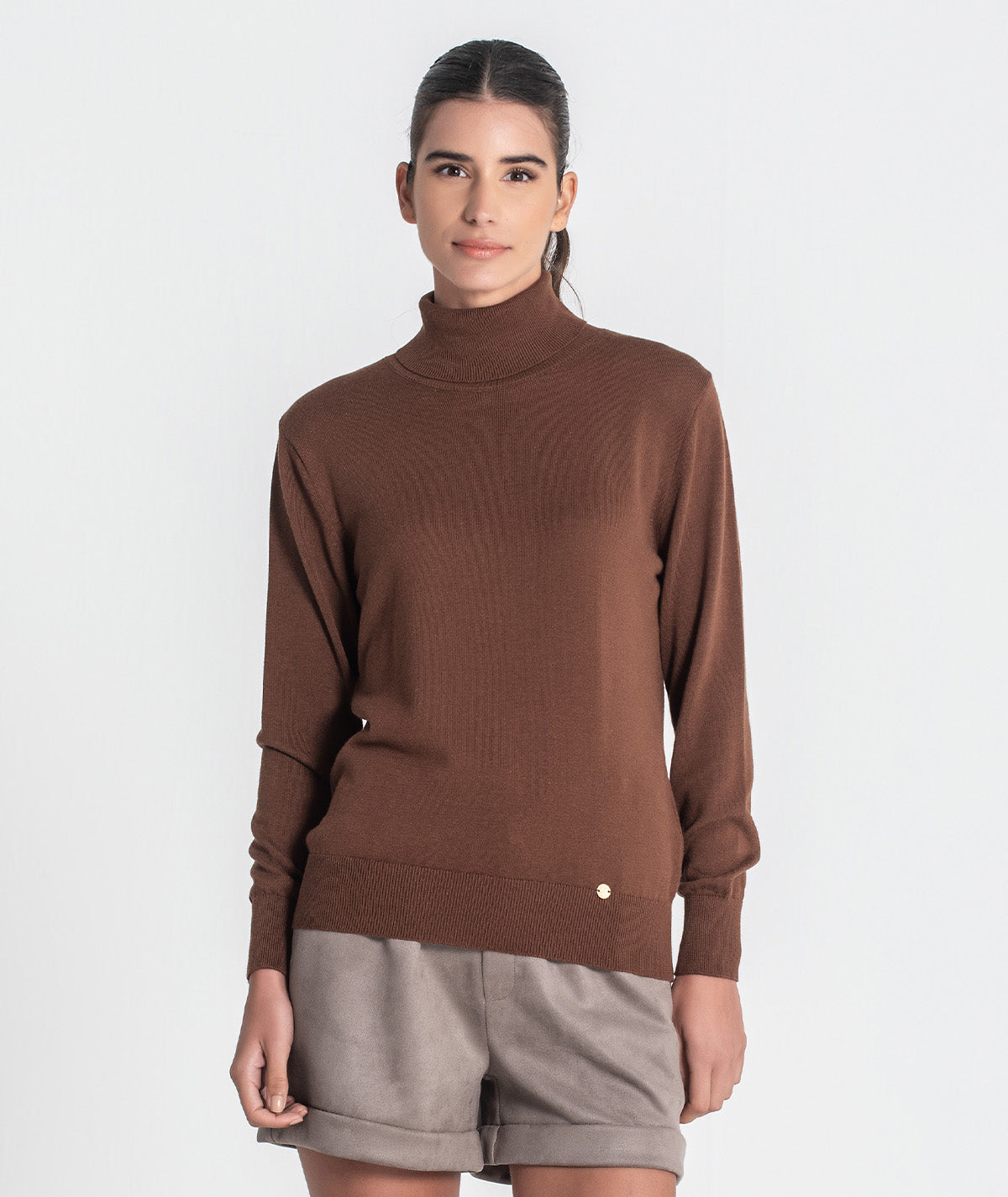 Camisola básica de gola alta 3480