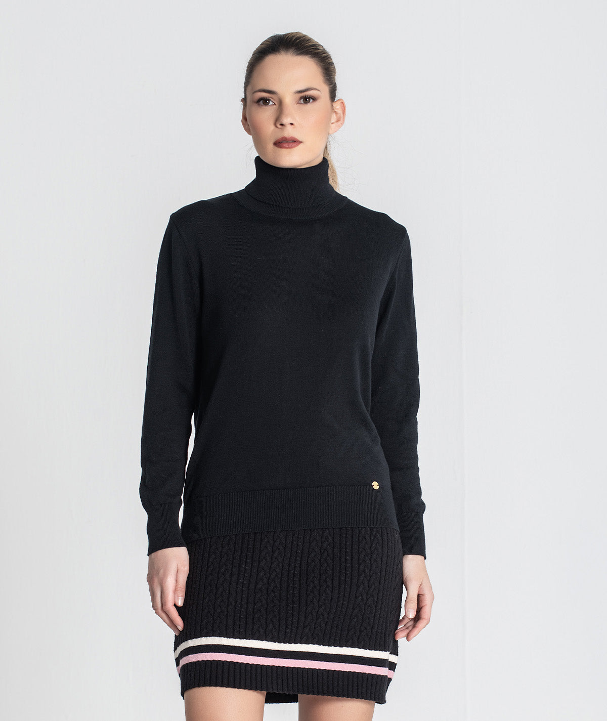 Camisola básica de gola alta 3480