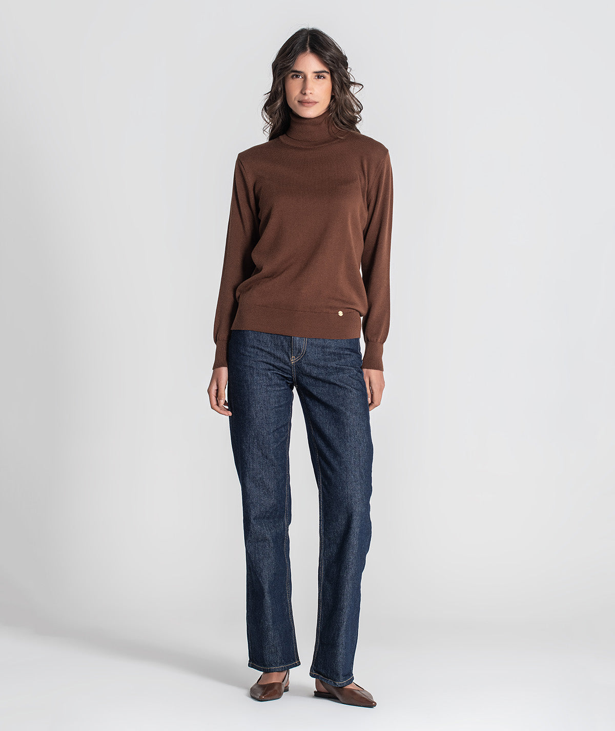 Camisola básica de gola alta 3480