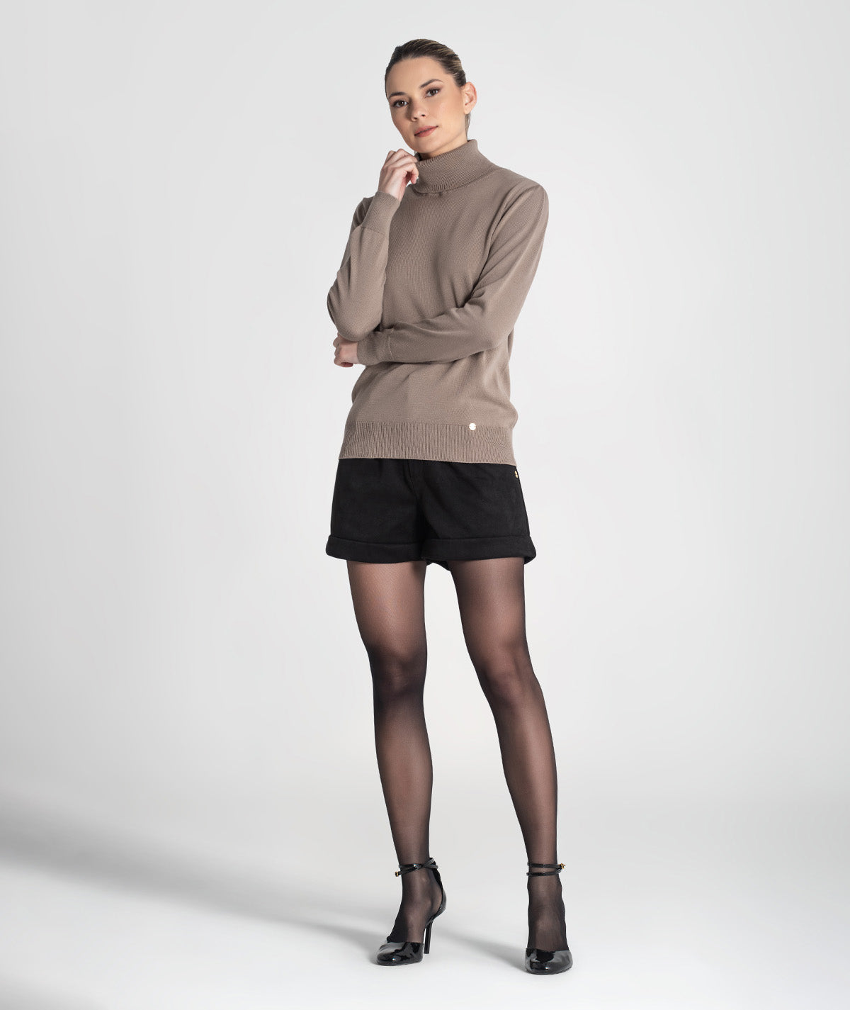 Camisola básica de gola alta 3480