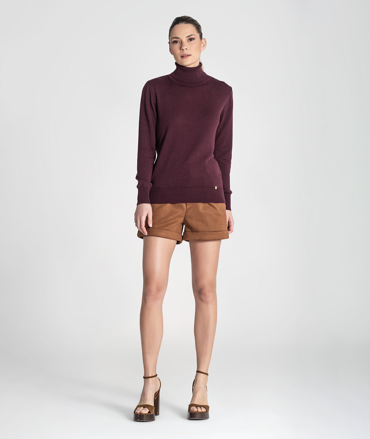 Camisola básica de gola alta 3480